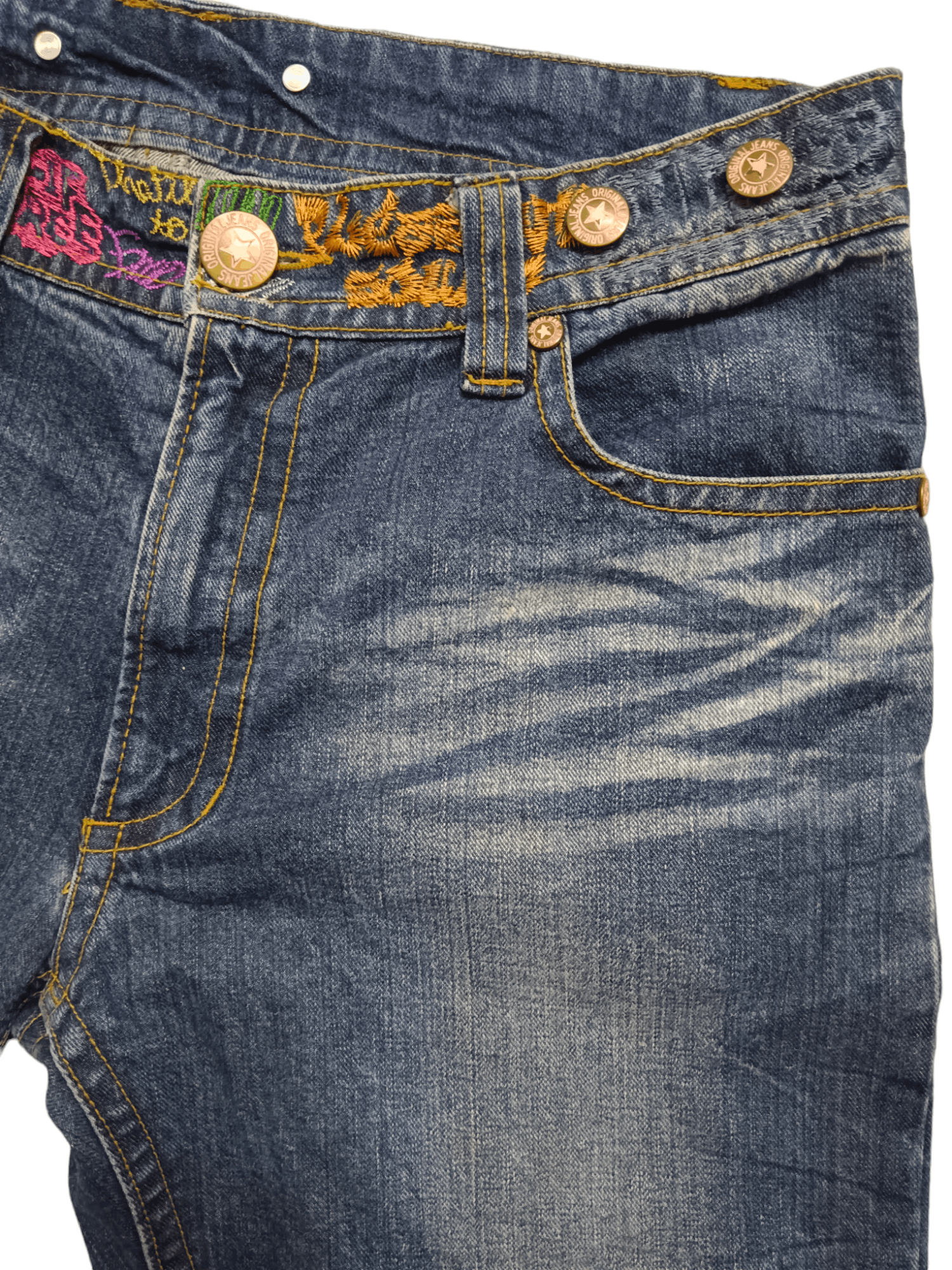 Japanese Brand Original Jeans By Emotion Embroidery Denim Size US 34 / EU 50 - 9 Thumbnail