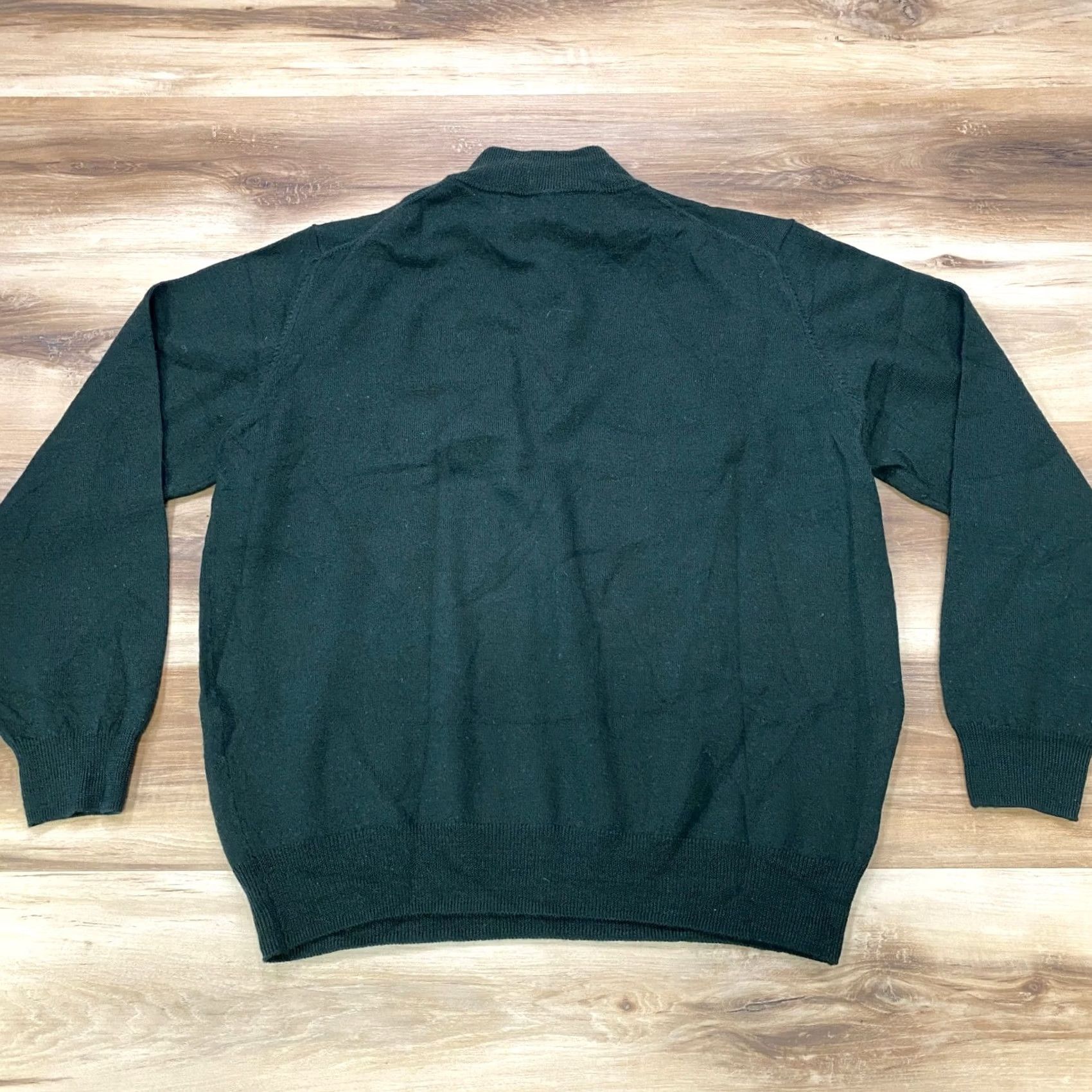 Vintage The Mens Store Bloomingdales Sweater L Green Merino Wool Quarter Zip Pullover Size US L / EU 52-54 / 3 - 7 Thumbnail
