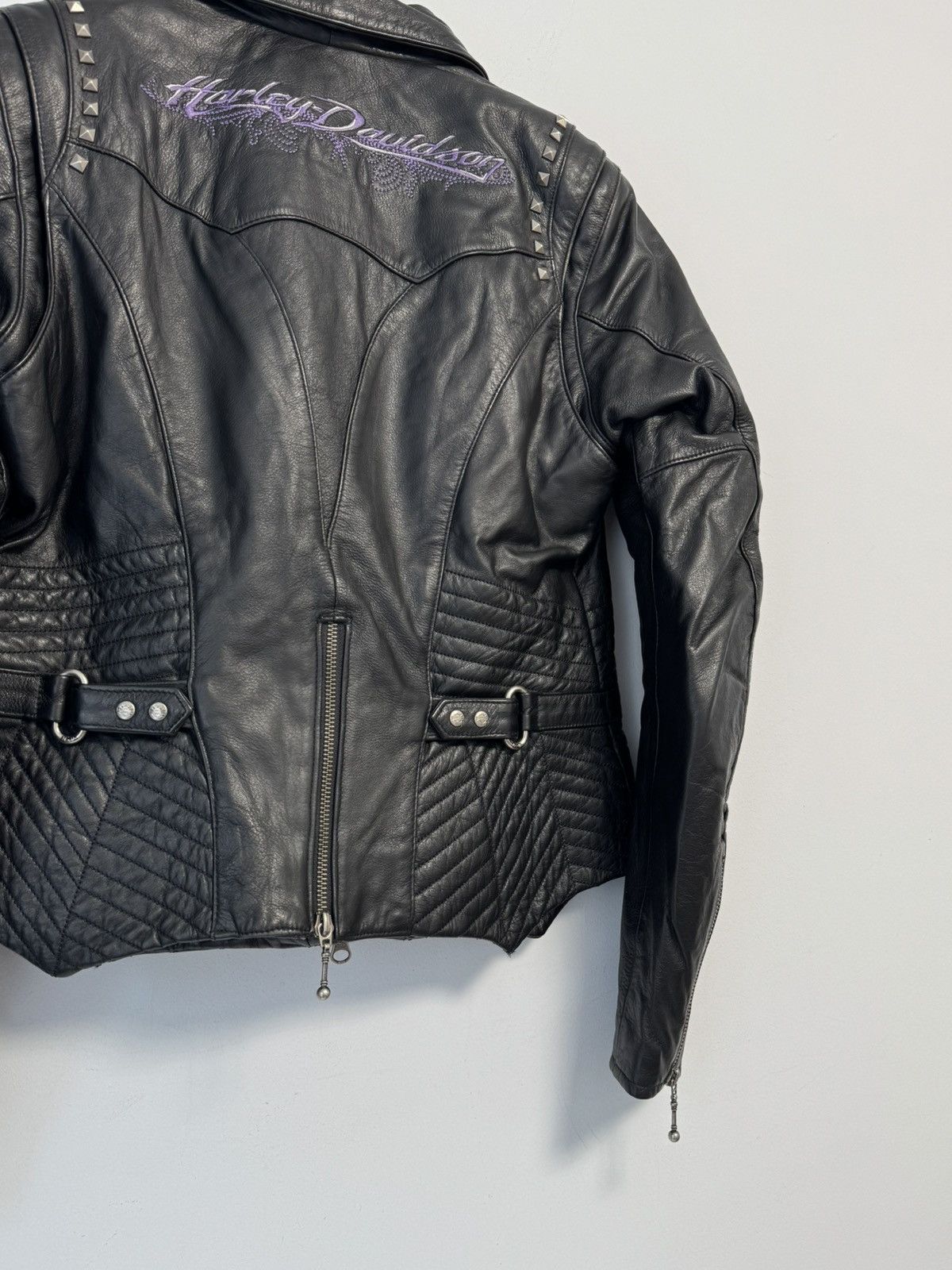 Harley Davidson Harley Davidson Vintage 90’S Leather Jacket Women’s Moto Size S / US 4 / IT 40 - 22 Thumbnail