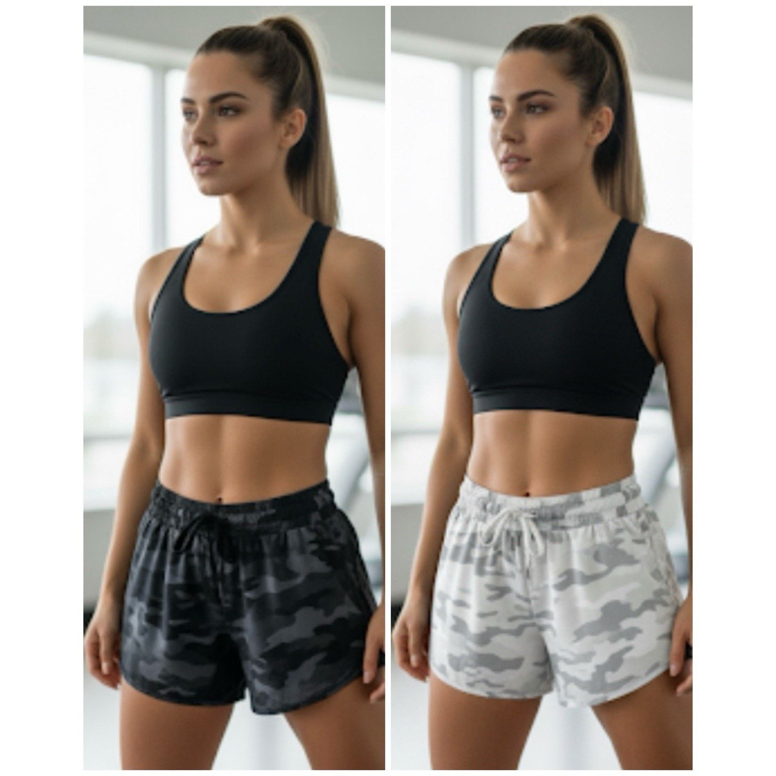 Other Women’s Soft Camo Shorts, Set of 2, Drawstring & Pockets Size 30" / US 8 / IT 44 - 3 Thumbnail