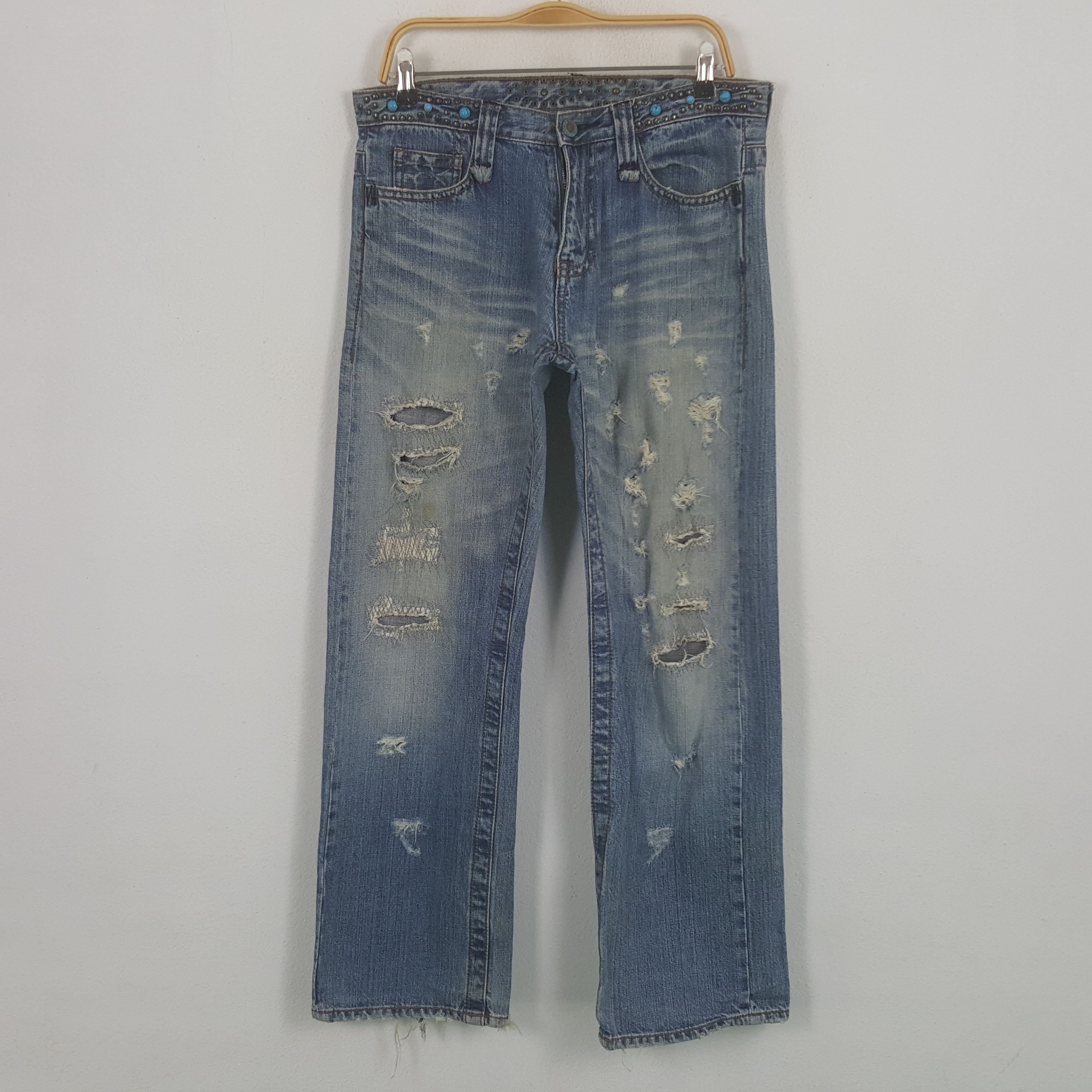 Japanese Brand × Vintage Vintage Japanese Style Distressed Denim Jeans Size US 34 / EU 50 - 1 Thumbnail