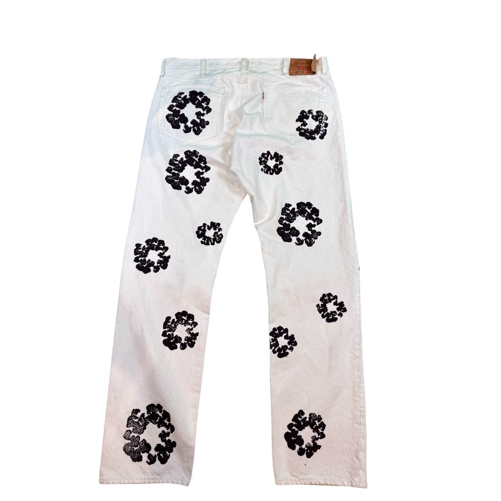 Levi's Levis Denim Tears Floral White Jeans Size US 40 / EU 56 - 2 Thumbnail