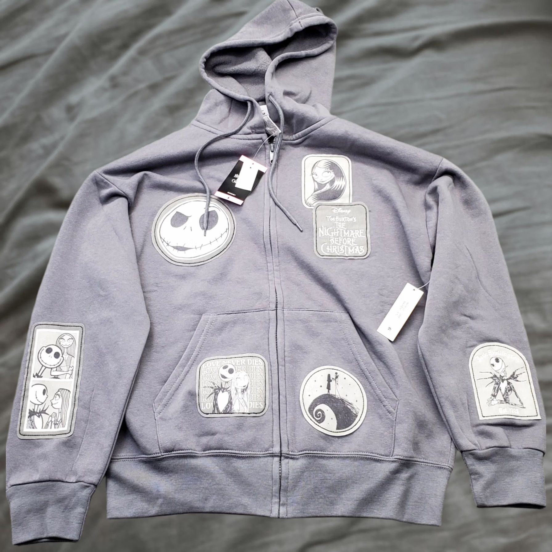 Disney Disney Nightmare Before Christmas Full Zip Hoodie Womens S Gray Size S / US 4 / IT 40 - 1 Thumbnail