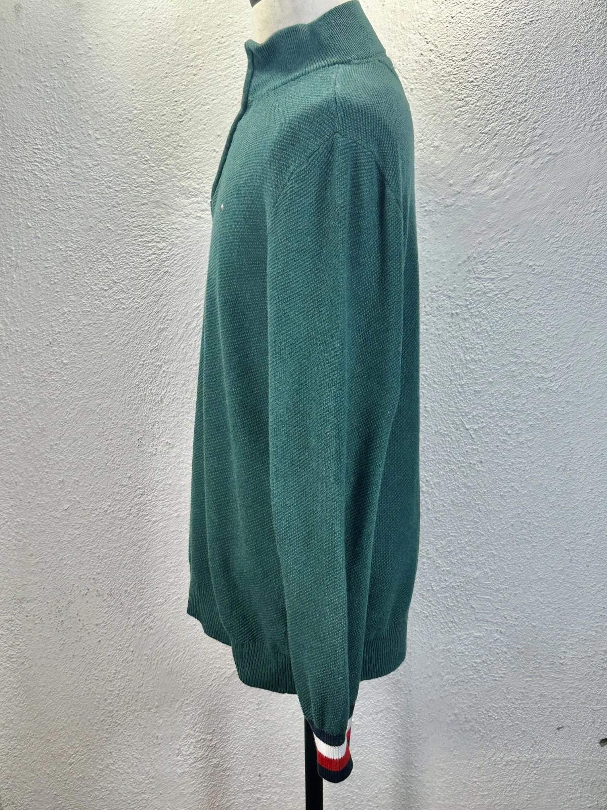 Tommy Hilfiger Tommy Hilfiger Men's Large Green 1/4 Zip Heavy Pullover Size US L / EU 52-54 / 3 - 2 Thumbnail