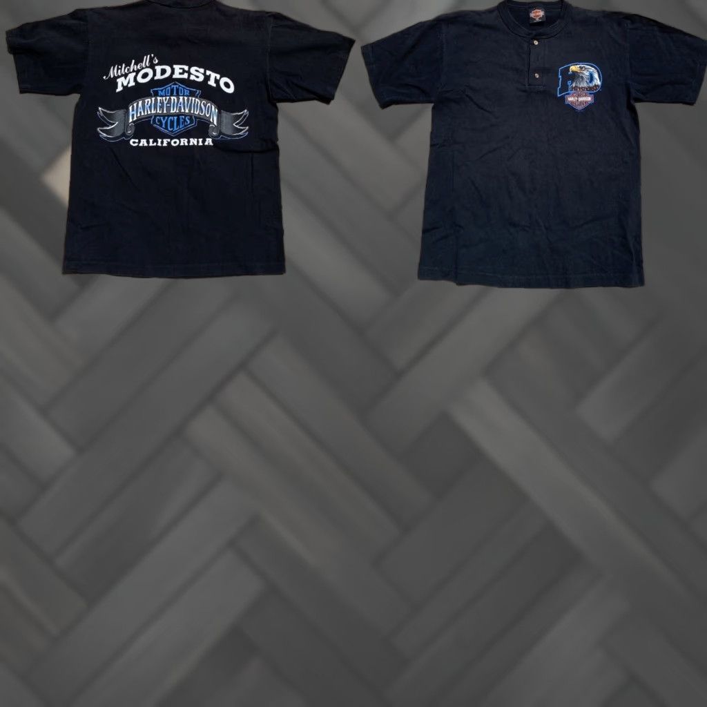 Harley Davidson VINTAGE Harley-Davidson T-Shirt Motorcycles Men M Black Graphic Tee 90s California Mitchell’s Modesto USA Size US M / EU 48-50 / 2 - 1 Thumbnail