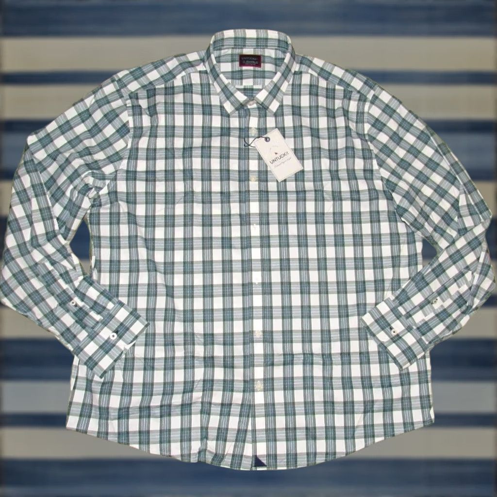 UNTUCKit UNTUCKIT Green Plaid Performance Blend Long Sleeve Button Down Shirt XXL NWT Size US XXL / EU 58 / 5 - 1 Thumbnail