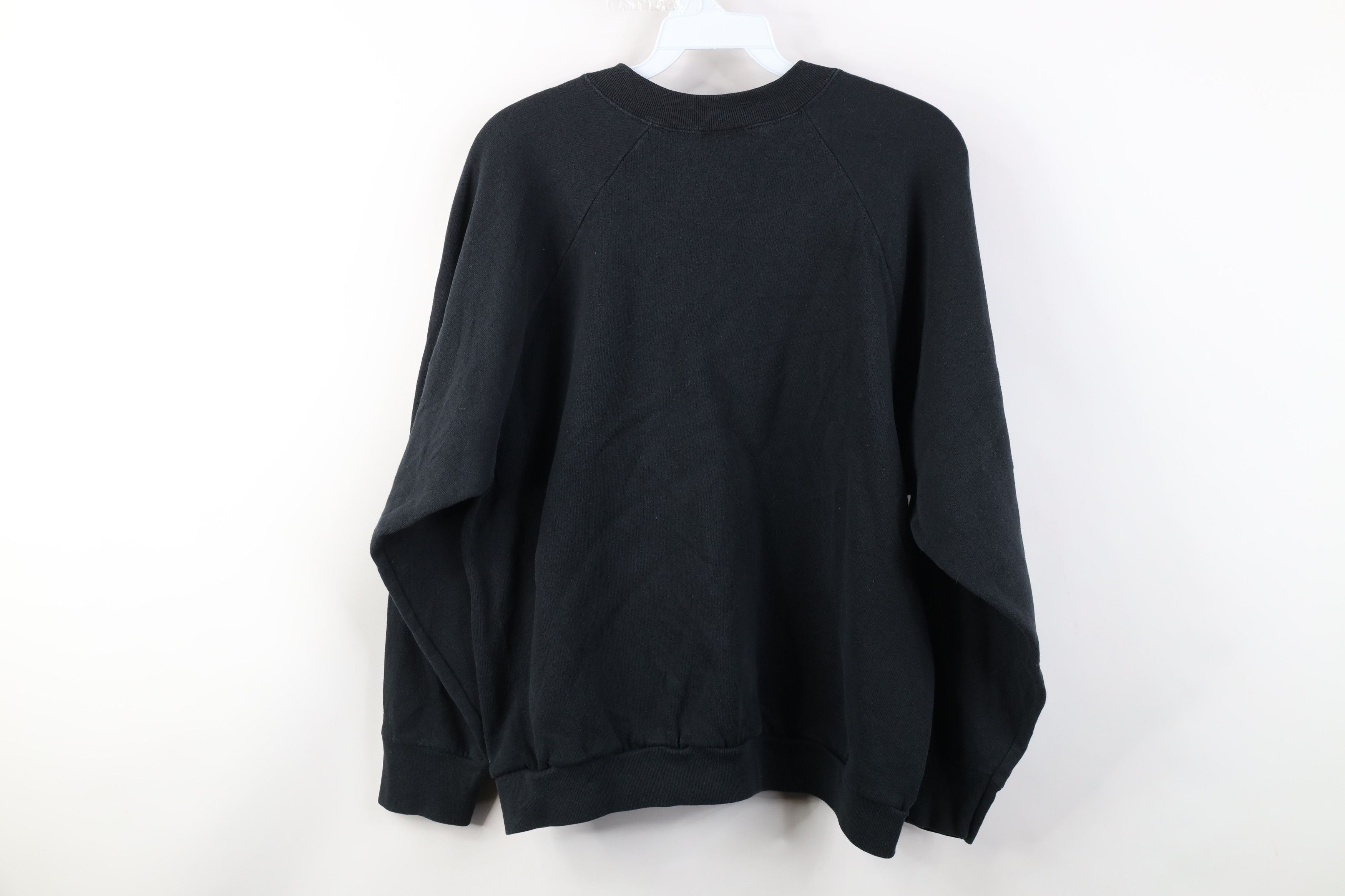Vintage Vintage 90s Streetwear Faded Blank Crewneck Sweatshirt Black Size L / US 10 / IT 46 - 11 Thumbnail