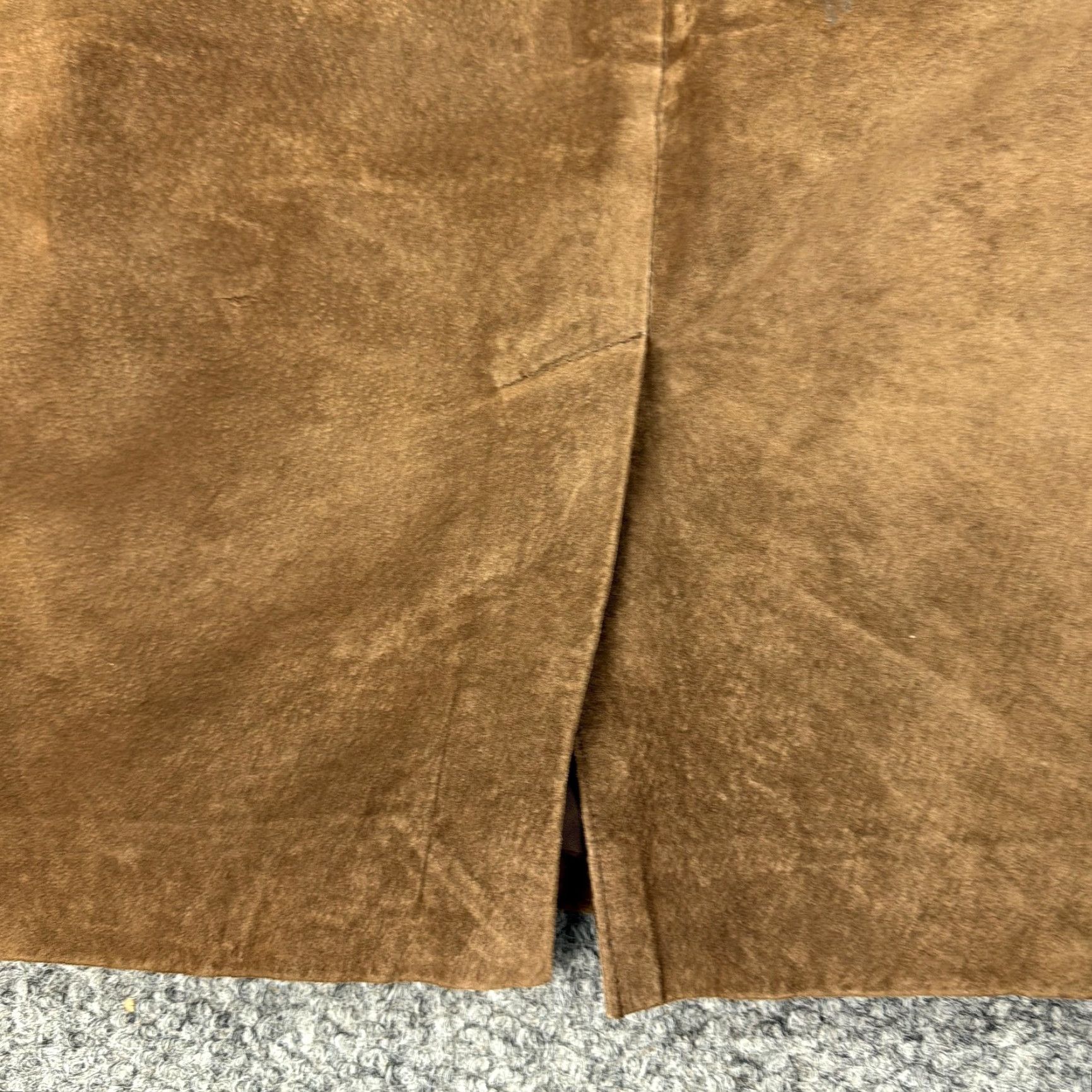 Vintage Gitano Skirt Womens 7/8 Brown Leather Suede Pencil Knee Length Lined High Waist Size 28" / US 6 / IT 42 - 5 Thumbnail