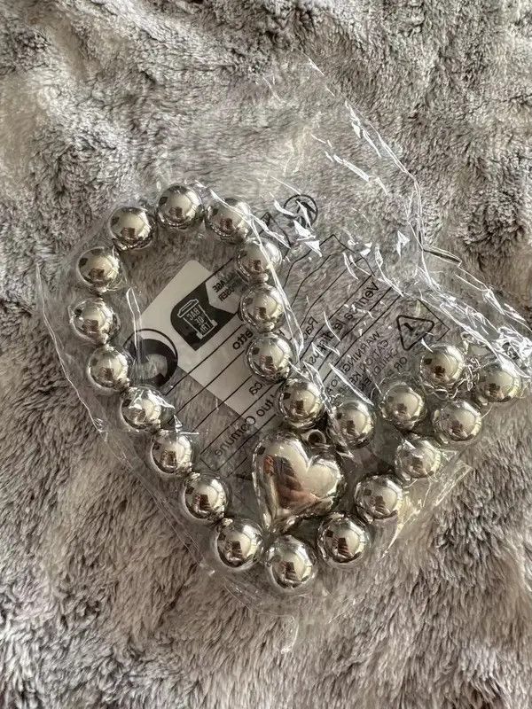 Jewelry Ball Beaded Chain Heart Pendant Necklace Size ONE SIZE - 8 Thumbnail