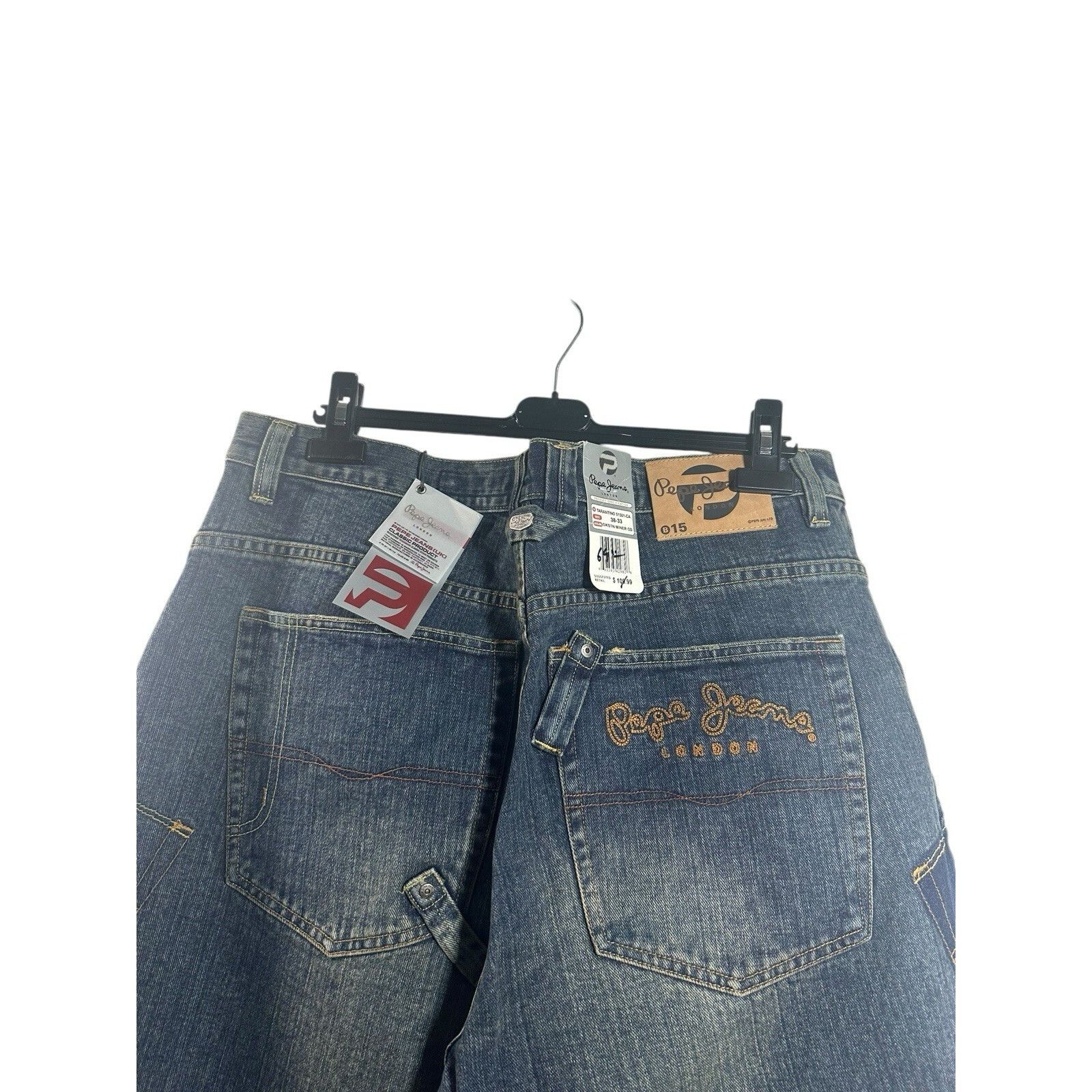 Pepe Jeans Vintage Pepe London Baggy Denim Jeans Blue Hip Hop 90’s 200 Size US 38 / EU 54 - 9 Thumbnail