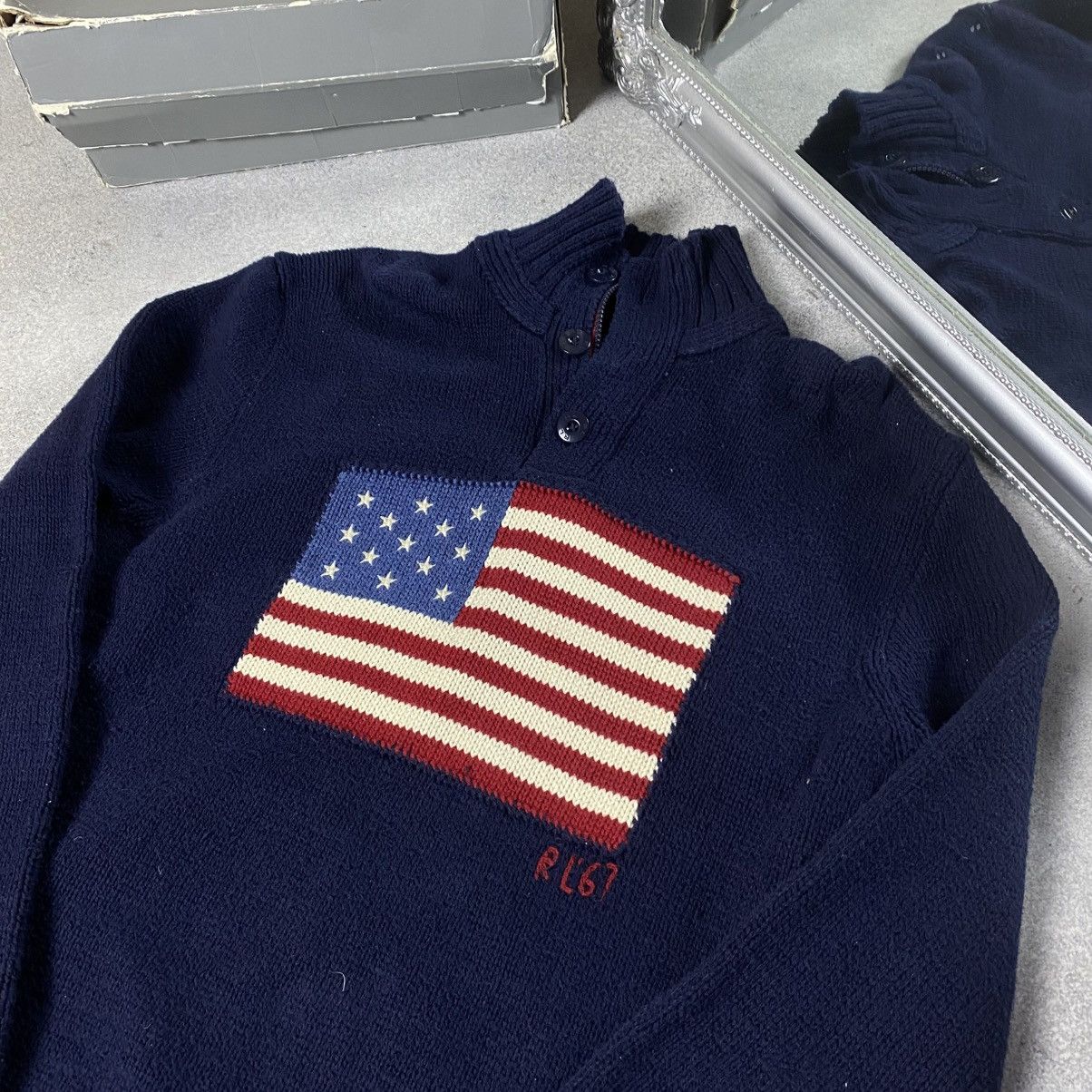 Polo Ralph Lauren Vintage Polo Ralph Lauren USA Flag 1/4 Zip Sweater Size US L / EU 52-54 / 3 - 2 Thumbnail
