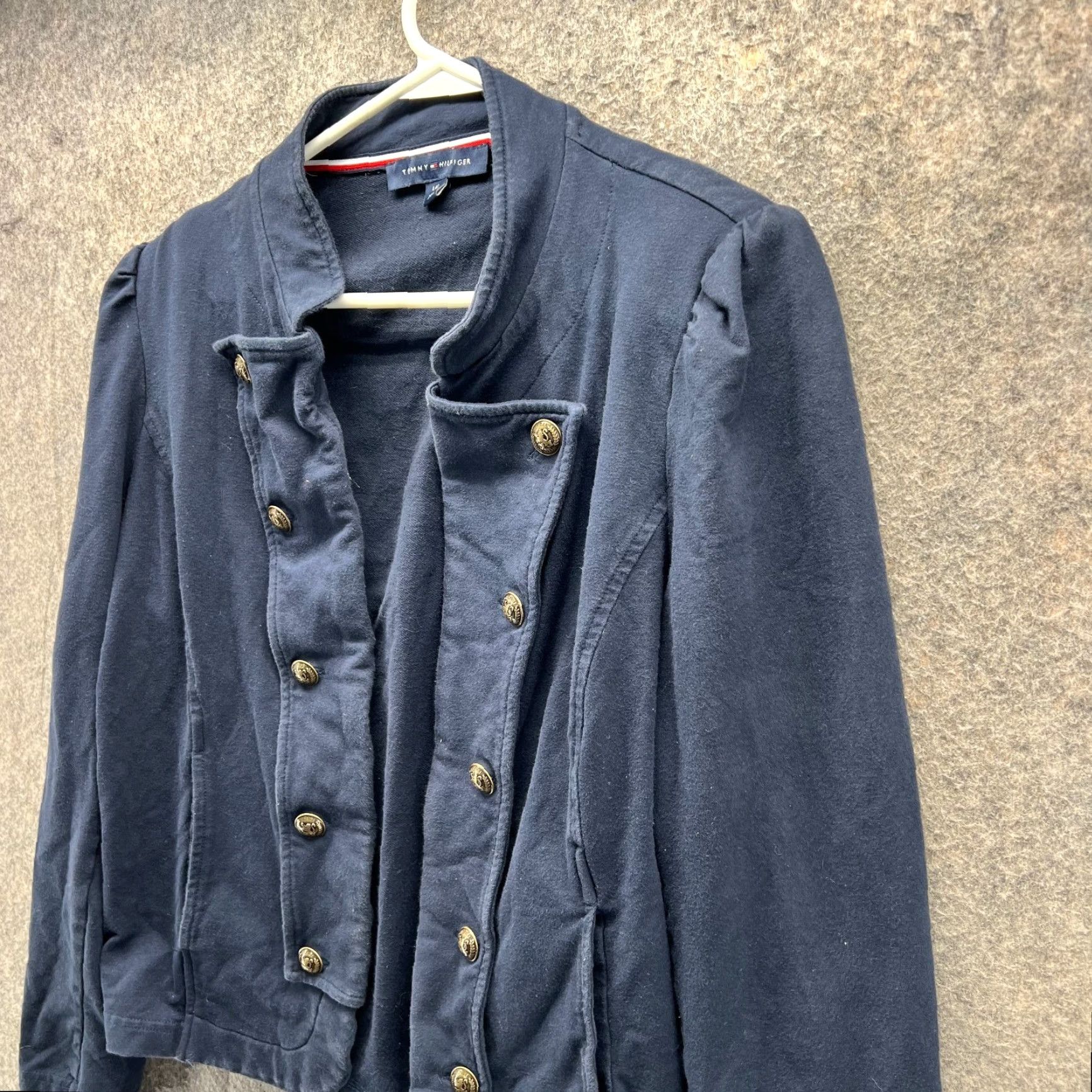Tommy Hilfiger VINTAGE Tommy Hilfiger Jacket Womens Large Blue Gold Military Band Double Breasted Vtg Jacket Women L Blue Military Womens/Large/Blue Gold/Navy? Size L / US 10 / IT 46 - 4 Thumbnail