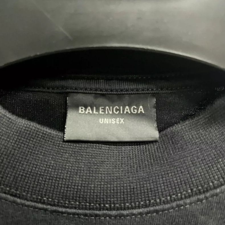 Balenciaga Balenciaga Black Solid Monogrammed Crew Neck Shirt Size US S / EU 44-46 / 1 - 3 Thumbnail