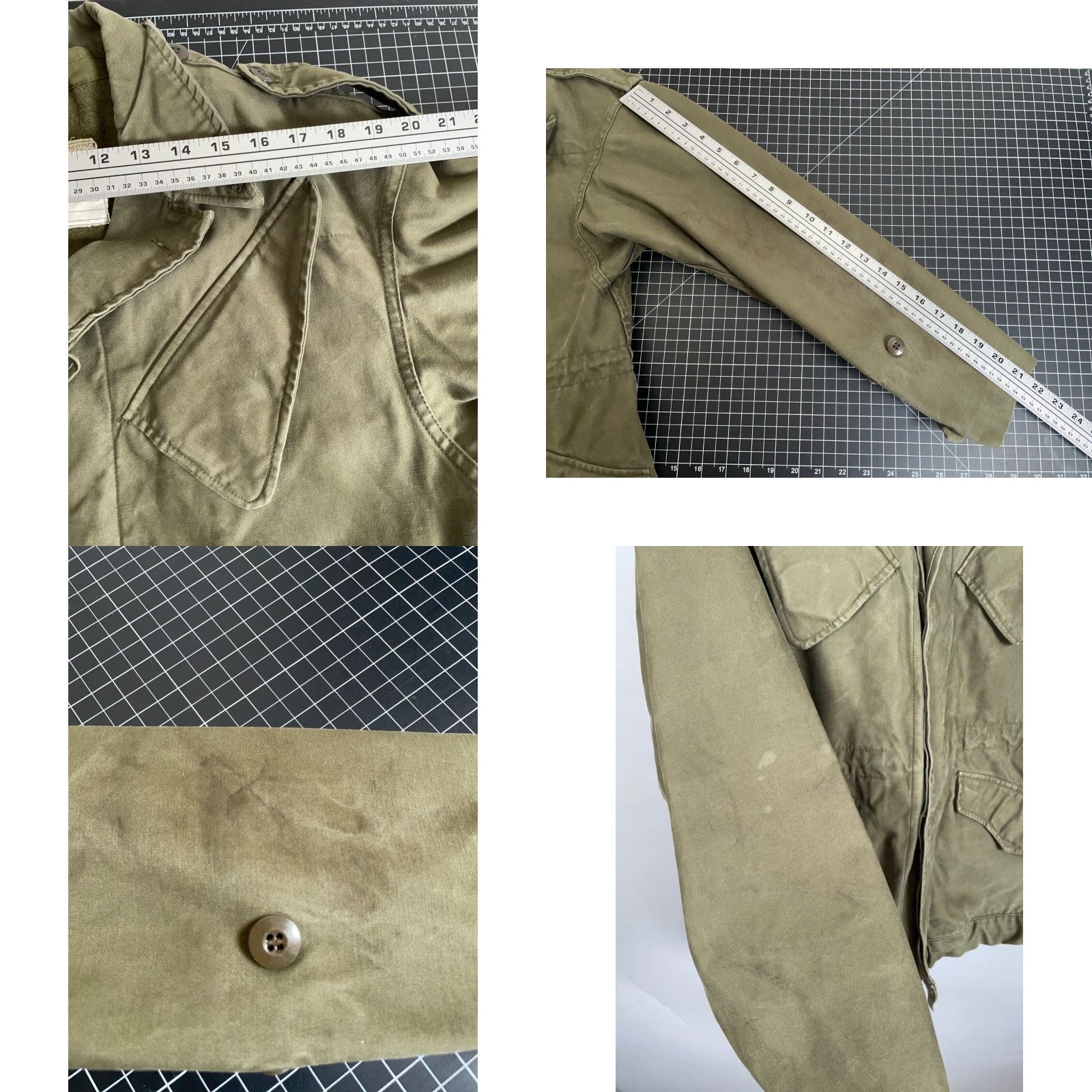 Olive VTG Dutch Military Field Jacket Mens Medium Olive Green + Wool Liner Seyntex Size US L / EU 52-54 / 3 - 8 Thumbnail