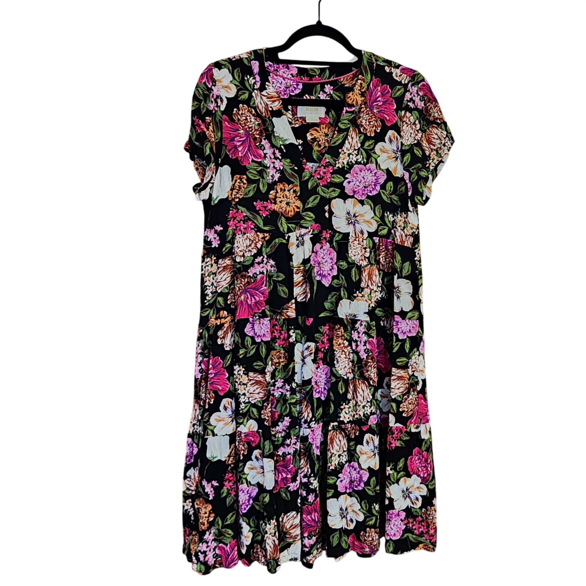 Anthropologie Maeve Anthropologie Harper Tiered Black Dress Womens size Sm Size S / US 4 / IT 40 - 1 Thumbnail