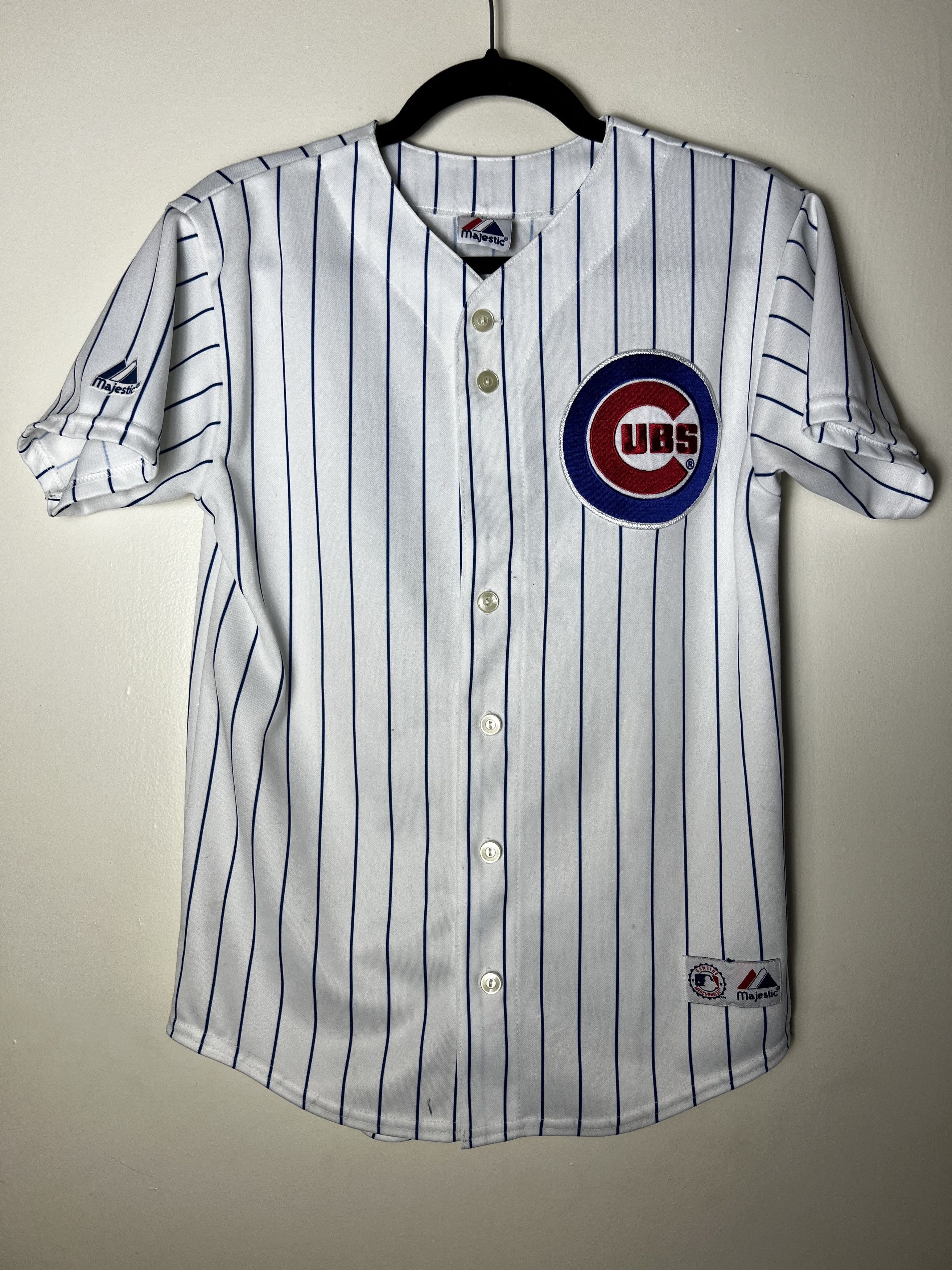Majestic Vintage Chicago Cubs Soto 18 Striped Short Sleeve Button Up Size US L / EU 52-54 / 3 - 17 Thumbnail