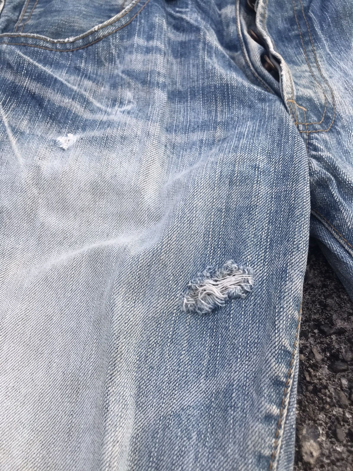 Japanese Brand Vintage Y2K Blue Way Distressed Denim pants Size US 28 / EU 44 - 4 Thumbnail