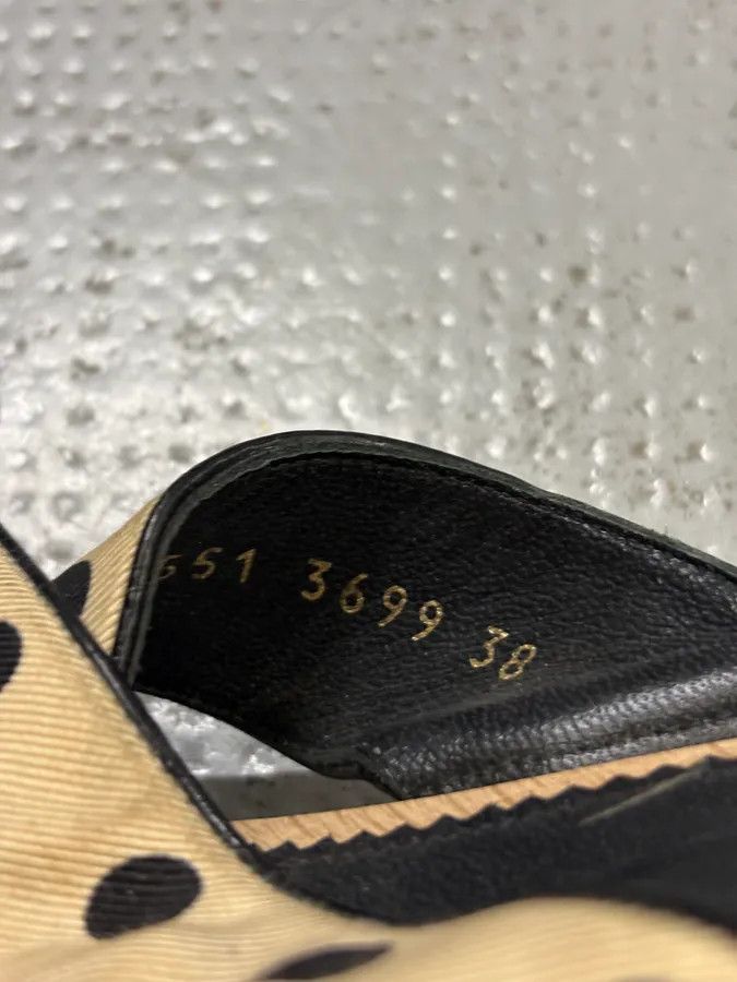 Saint Laurent Paris 2000s Yves Saint Laurent Dot Cream Sandals Heels Size US 7 / IT 37 - 11 Thumbnail