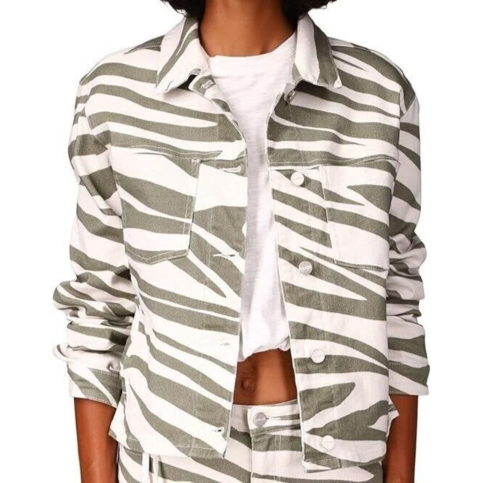 Sanctuary Sanctuary Women’s XL Jean Jacket Zebra Print New Size XL / US 12-14 / IT 48-50 - 1 Thumbnail