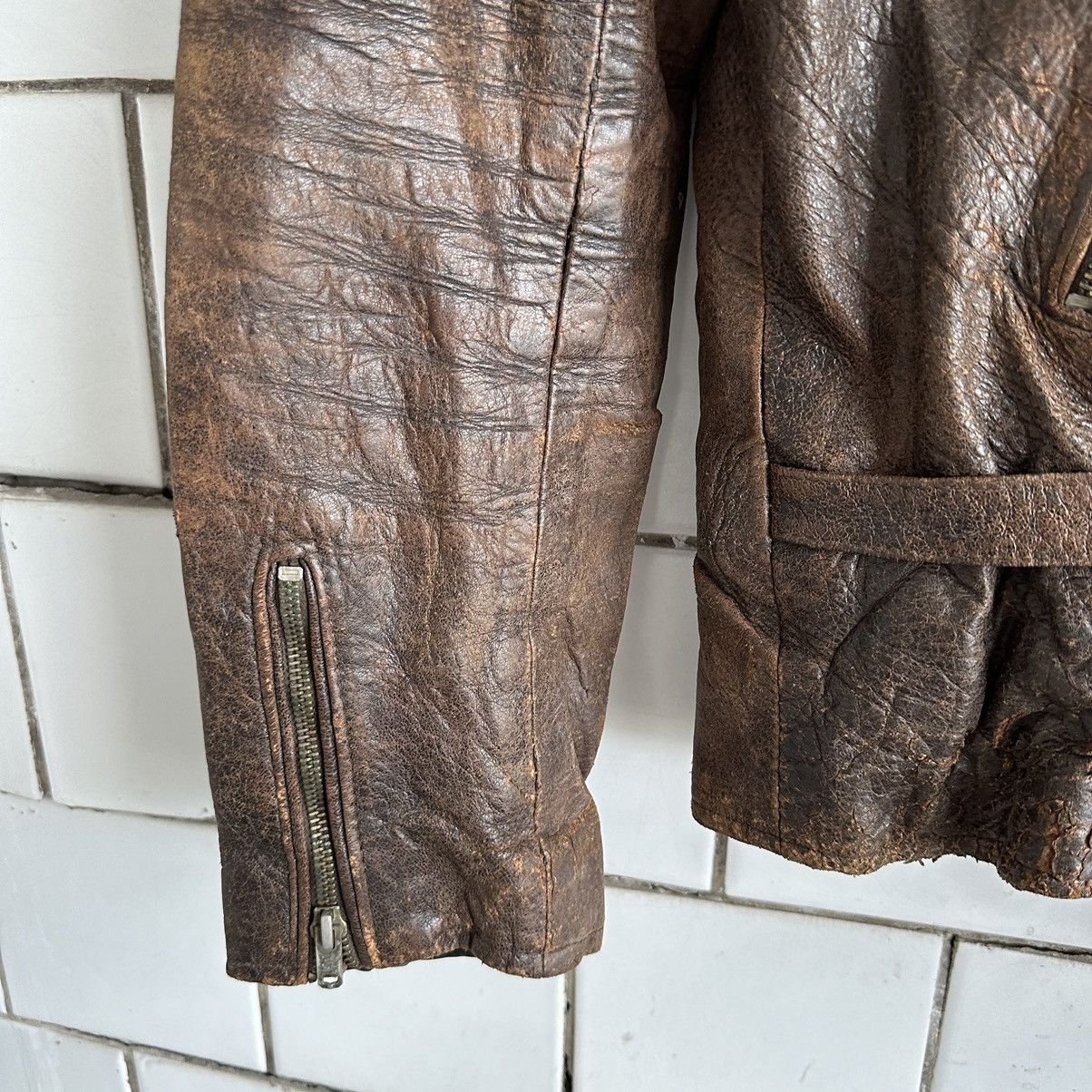 Other Vintage Moto Leather Jacket Distressed Y2K Style USA 90s Size US M / EU 48-50 / 2 - 3 Thumbnail