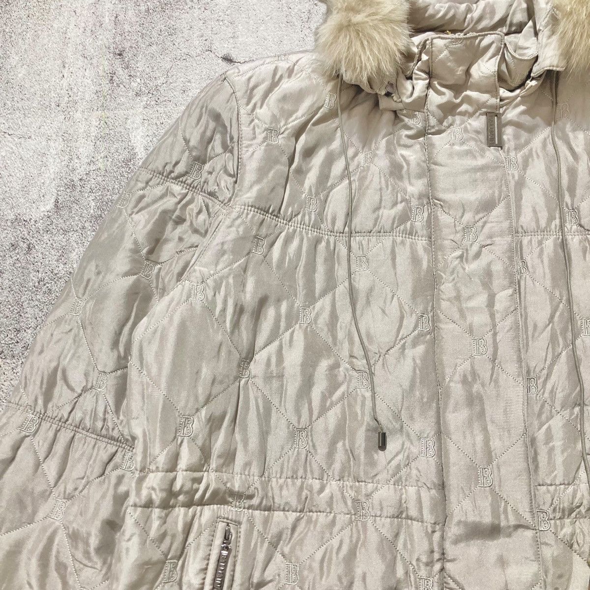 Balmain Balmain Paris Monogram Quilted Fur Long Jacket Beige Luxury Size US XL / EU 56 / 4 - 5 Thumbnail