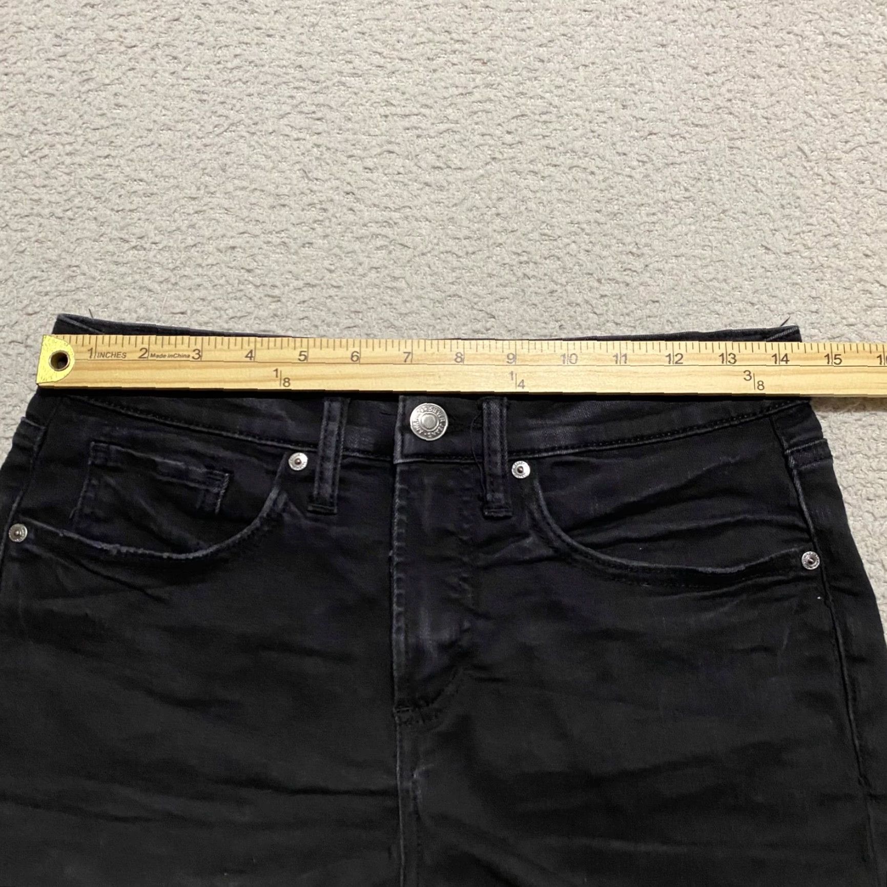Silver Jeans Co. Silver Jeans Shorts Womens 26 Black Denim Mid Rise Cut-Off Inseam 3" Pocket Vintage No N/A Size 26" / US 2 / IT 38 - 5 Thumbnail