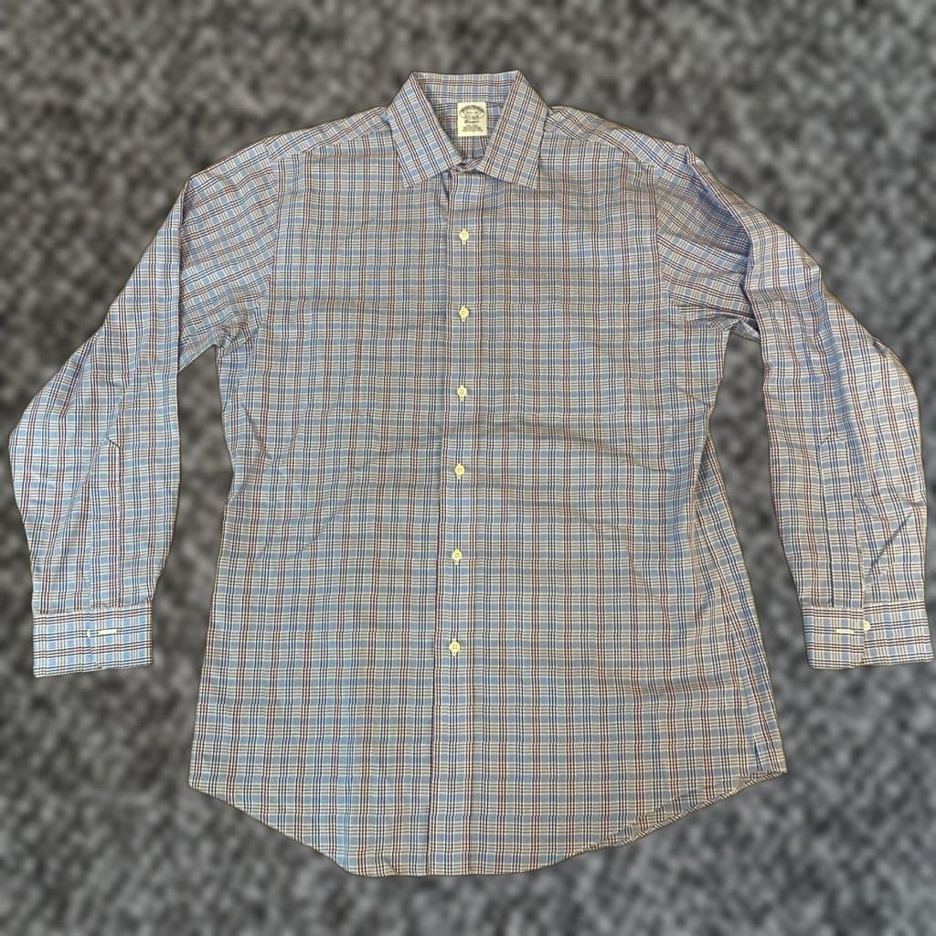Brooks Brothers Brooks Brothers Shirt Mens 15.5-33 Classic Fit Plaid Button Up Non-Iron Size US L / EU 52-54 / 3 - 1 Thumbnail