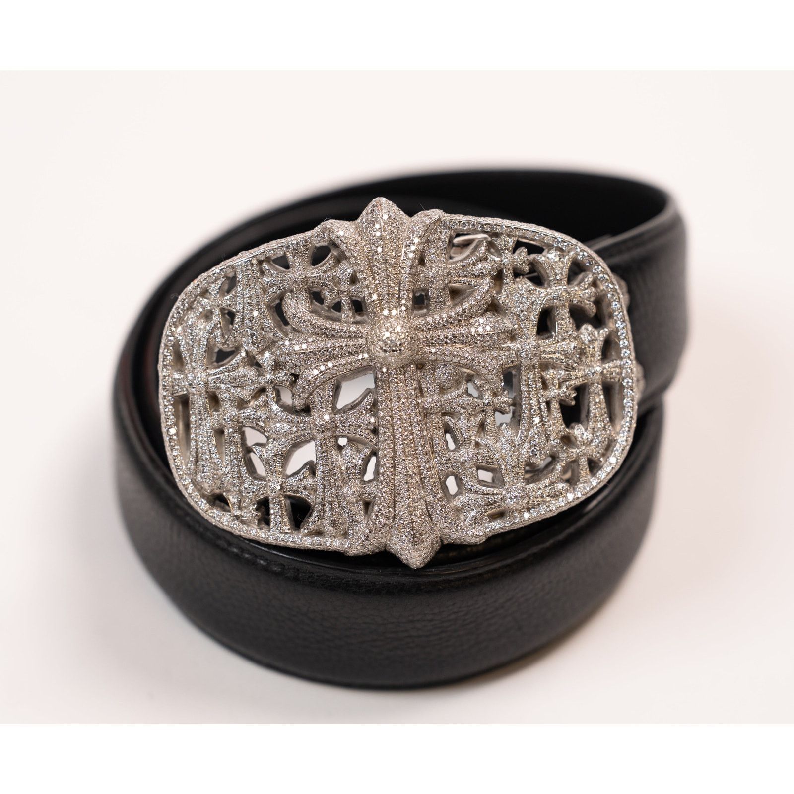Chrome Hearts Iced Out VVS Cemetery Cross Belt Buckle Size ONE SIZE - 4 Thumbnail