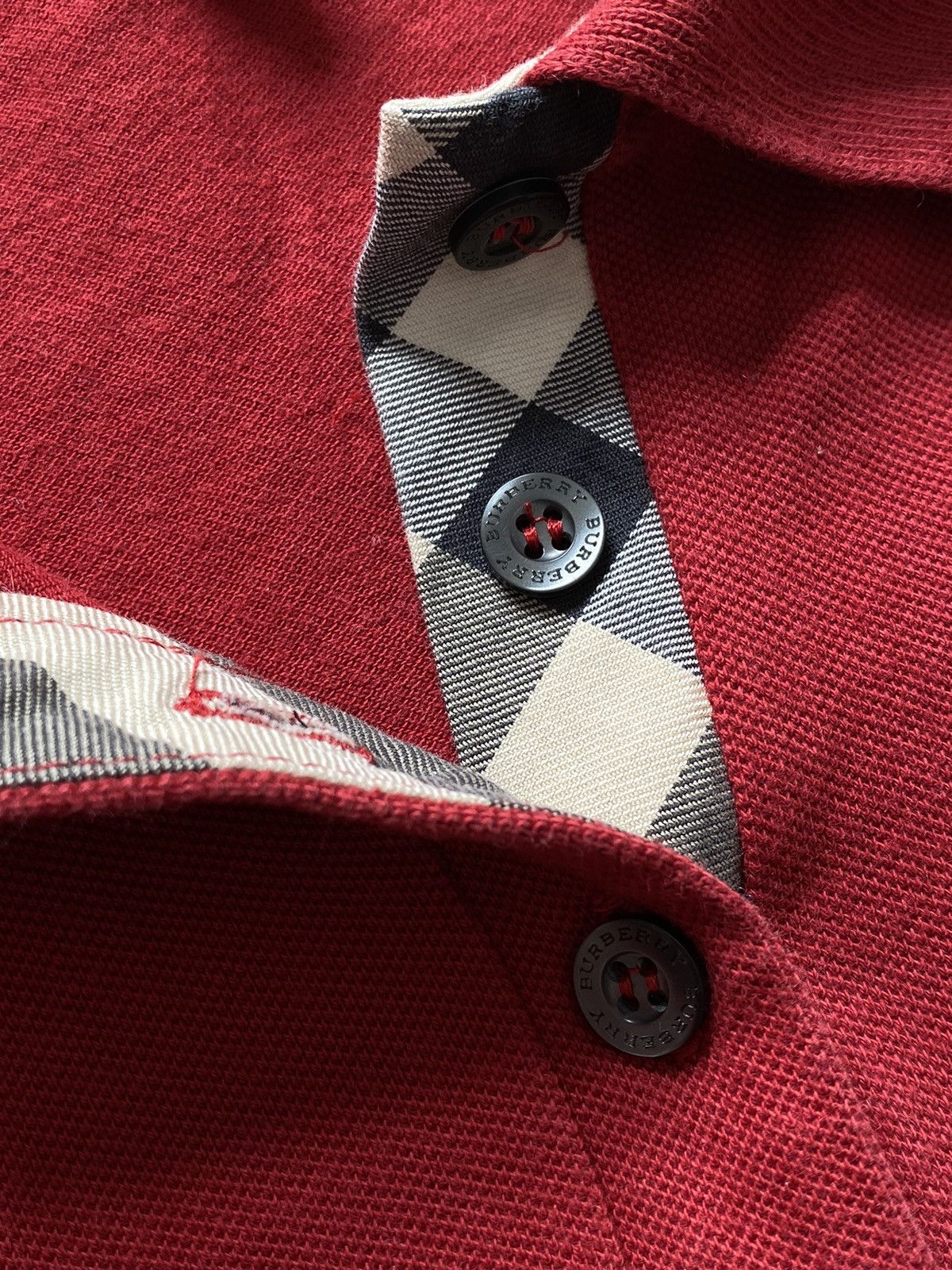 Burberry Burberry Red Polo T-Shirt Size L / US 10 / IT 46 - 4 Thumbnail