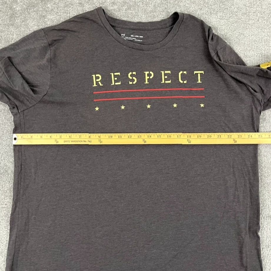 Under Armour UNDER ARMOUR x PROJECT ROCK Shirt Mens 2XL Gray Respect Graphic Tee Workout Gym Size US XXL / EU 58 / 5 - 6 Thumbnail