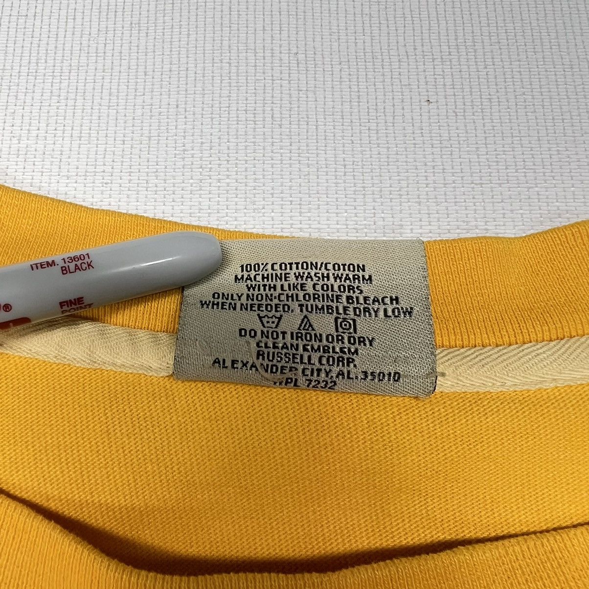 Russell Athletic × Vintage VTG Russell Athletic Shirt Yellow Pro Cotton Long Sleeve Size US XXL / EU 58 / 5 - 6 Thumbnail