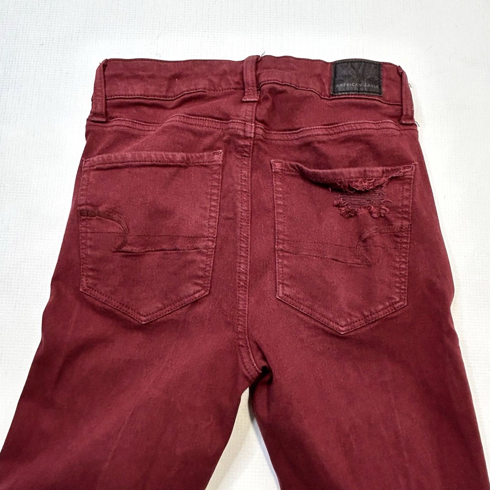 American Eagle Outfitters VINTAGE American Eagle Outfitters 4 Regular Burgundy Super Stretch Hi-Rise Jegging Shirt Womens Slim Red 90s Grunge 80s Jeans Size 27" / US 4 / IT 40 - 5 Thumbnail