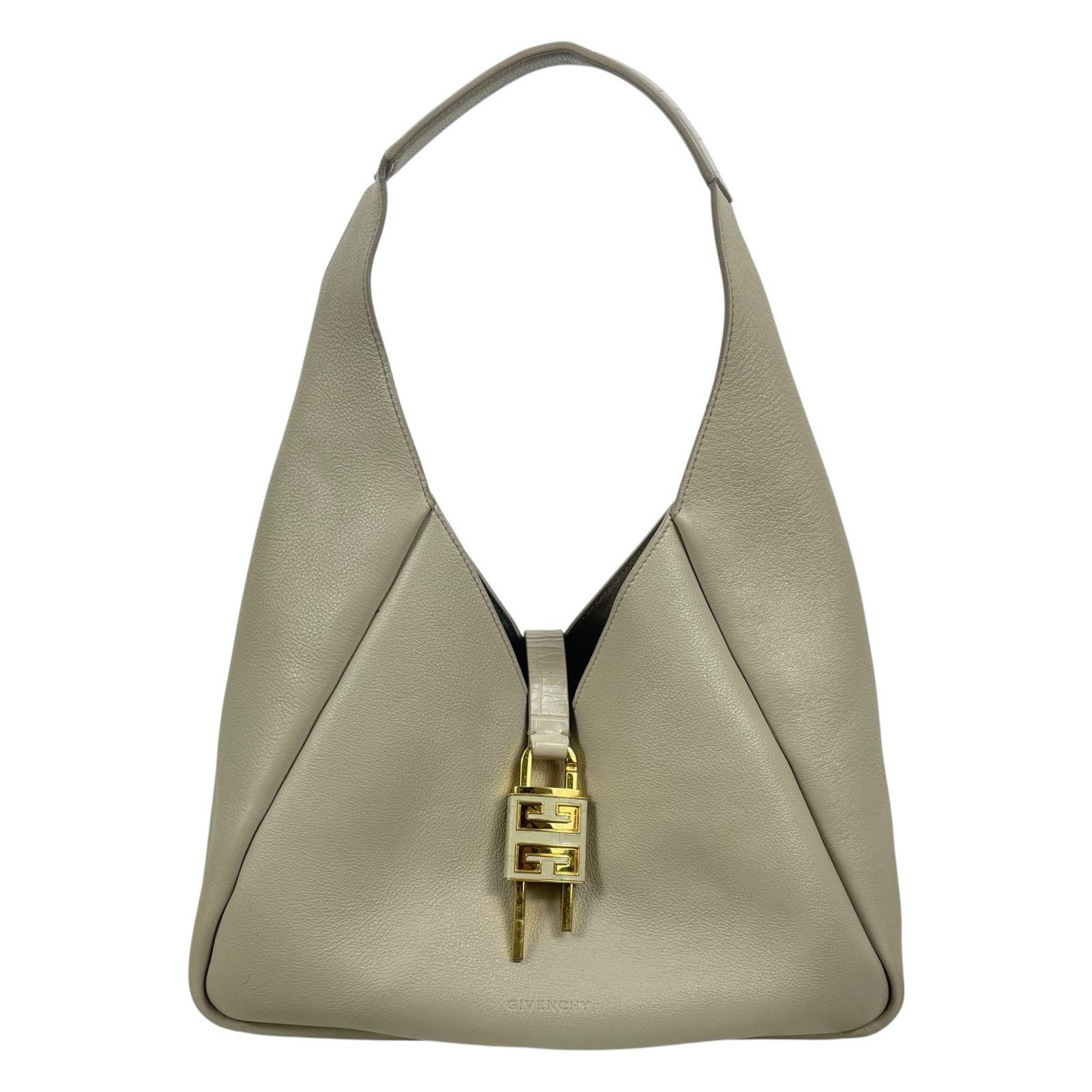 Givenchy Givenchy Mediuum G Padlock Leather Hobo Bag Natural Beige Size ONE SIZE - 5 Thumbnail