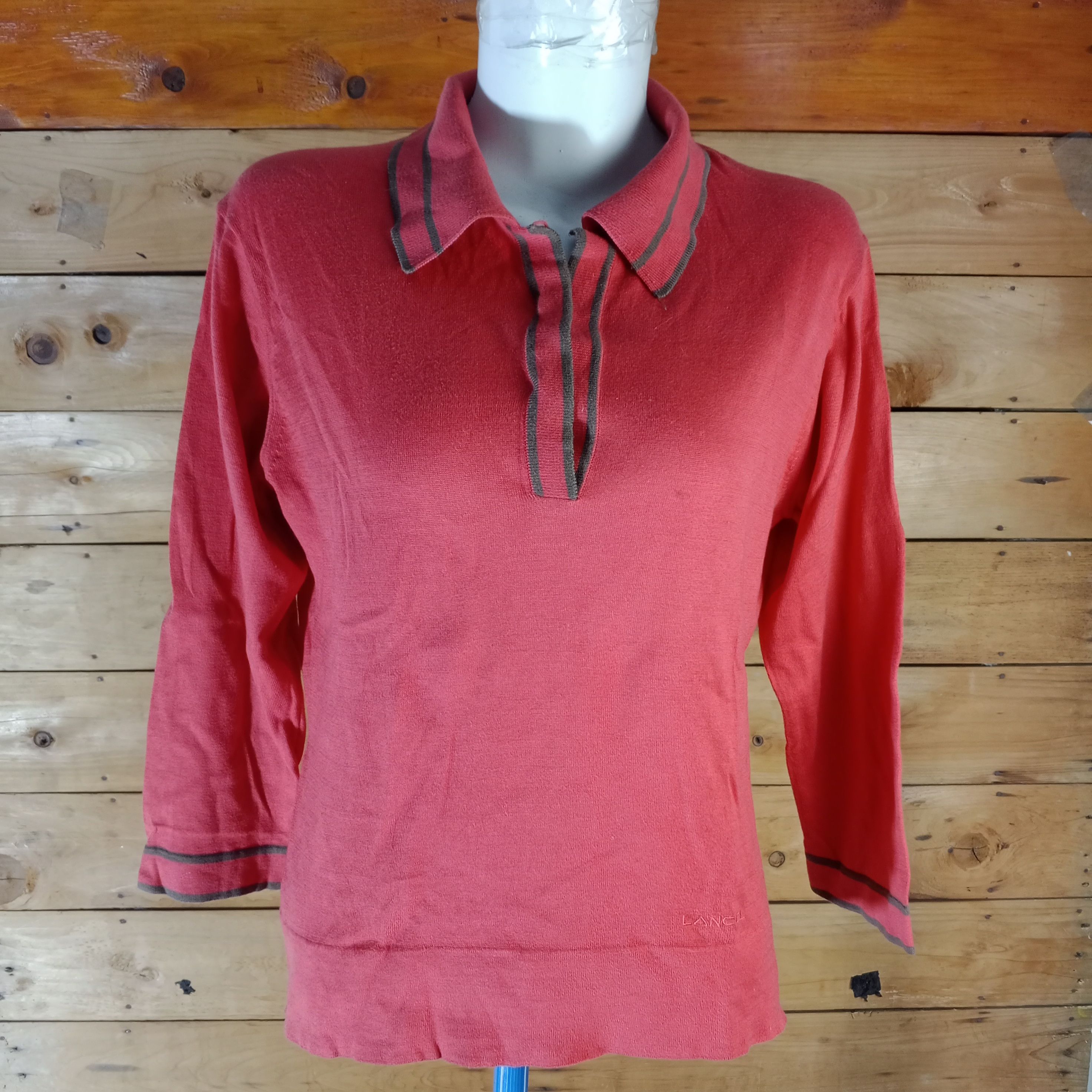 Lancel × Vintage Vintage Lancel Polo Shirt Long Sleeves Size M / US 6-8 / IT 42-44 - 1 Thumbnail