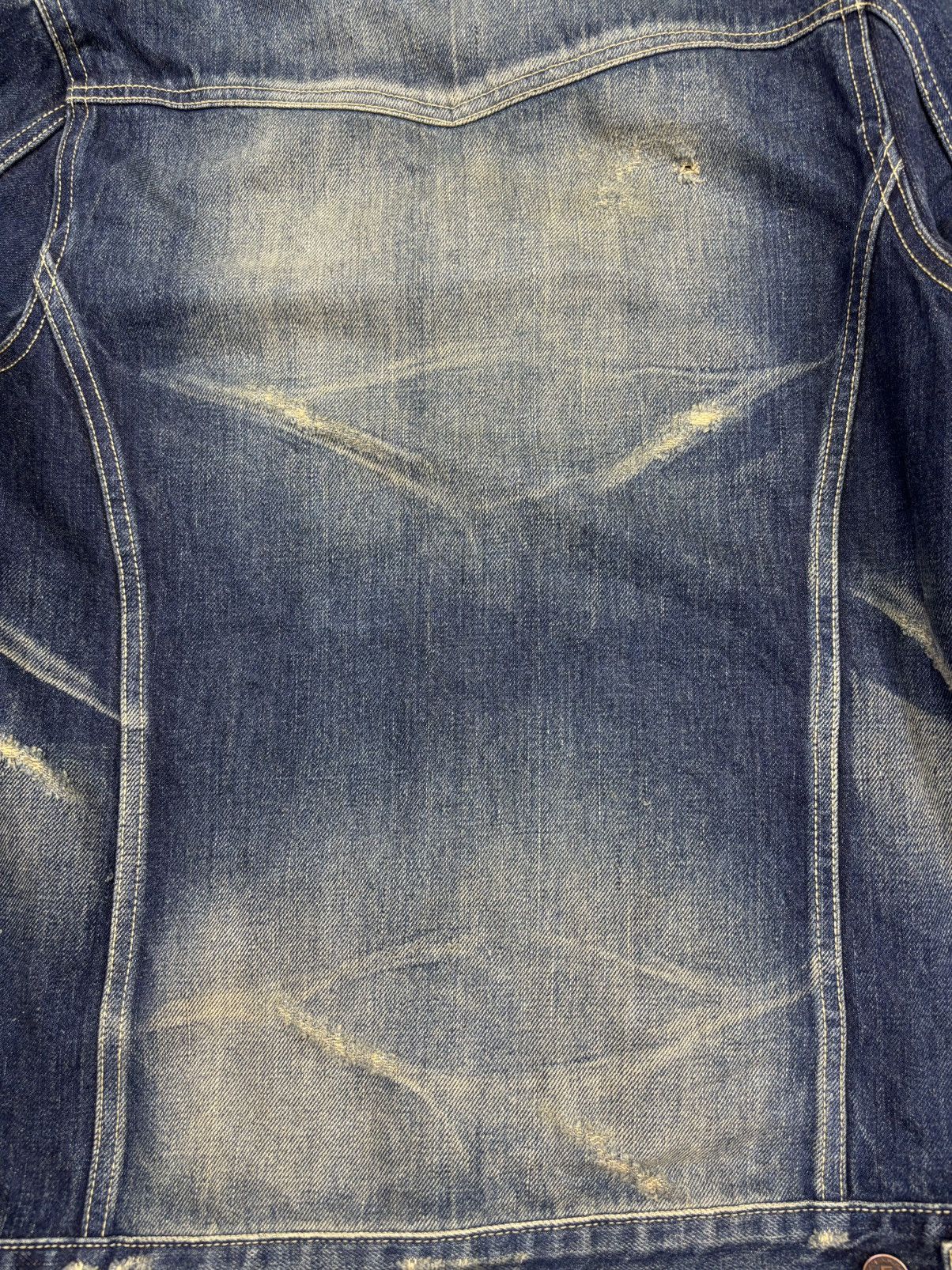 Japanese Brand 💥Selvedge Trucker💥glamb Sick Fades Distressed Trucker F818 Size US XS / EU 42 / 0 - 17 Thumbnail