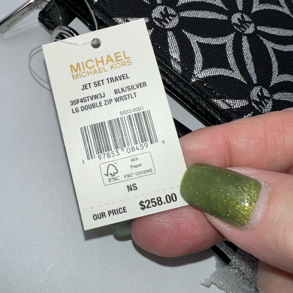 Michael Kors Michael Kors Jet Set Travel Large Double Zip Wristlet in Bla Size ONE SIZE - 3 Thumbnail