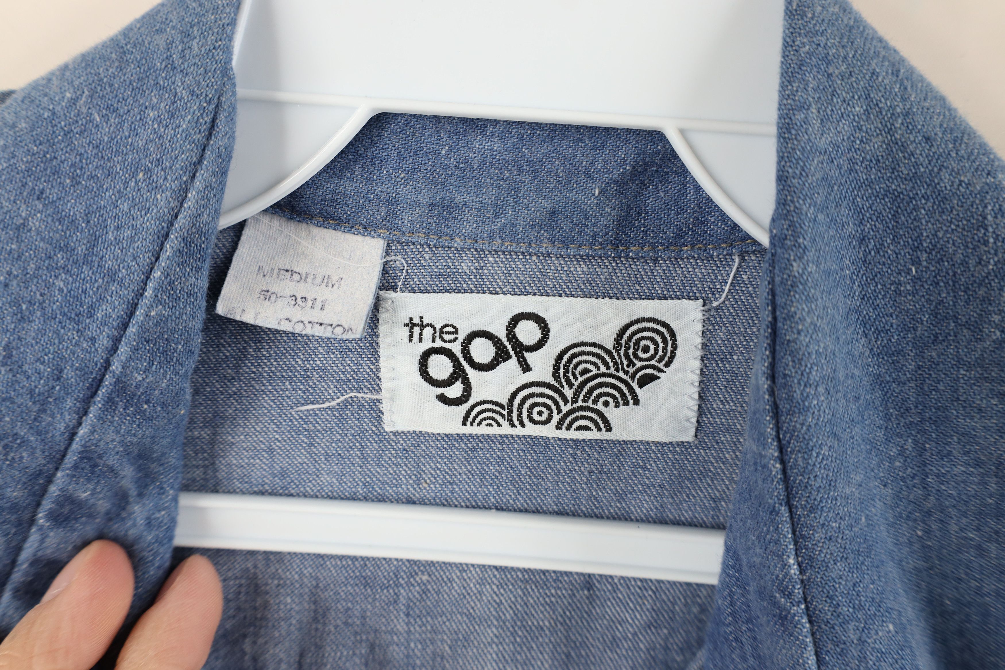Gap × Vintage Vintage 70s The Gap Safari Bush Military Denim Button Shirt Size US M / EU 48-50 / 2 - 8 Thumbnail