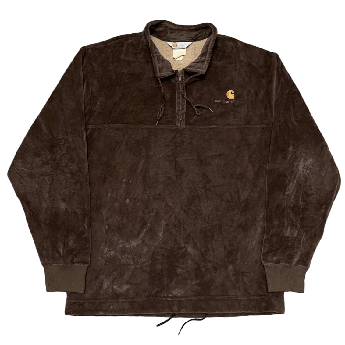 Carhartt Vintage Carhartt Brown Velvet Half Zipper Jacket Size US L / EU 52-54 / 3 - 1 Thumbnail