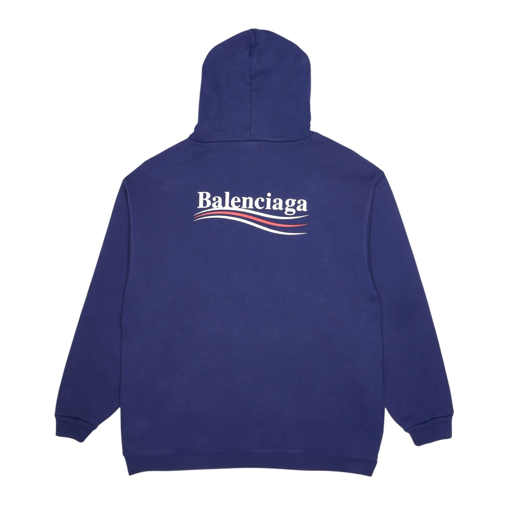 パーカー・フーディ *BALENCIAGA* Logo Hooded Sweatshirt Marine Blue 761458TPVE54 International Zip-up Hoodie Small Fit in Marine Blue