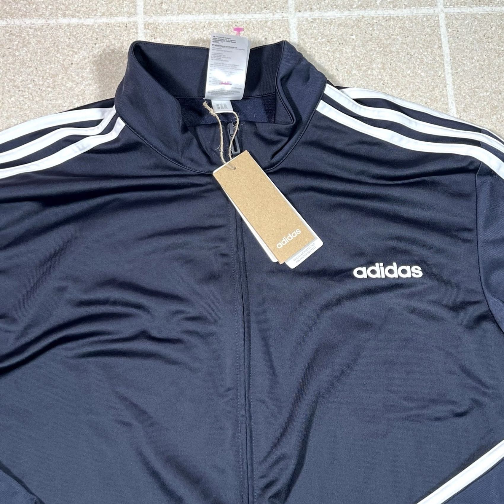 Adidas Adidas Essentials Jacket 3-Stripes Tricot DU0445 Track Blue 2XL Tall Mens New Size US XXL / EU 58 / 5 - 2 Thumbnail