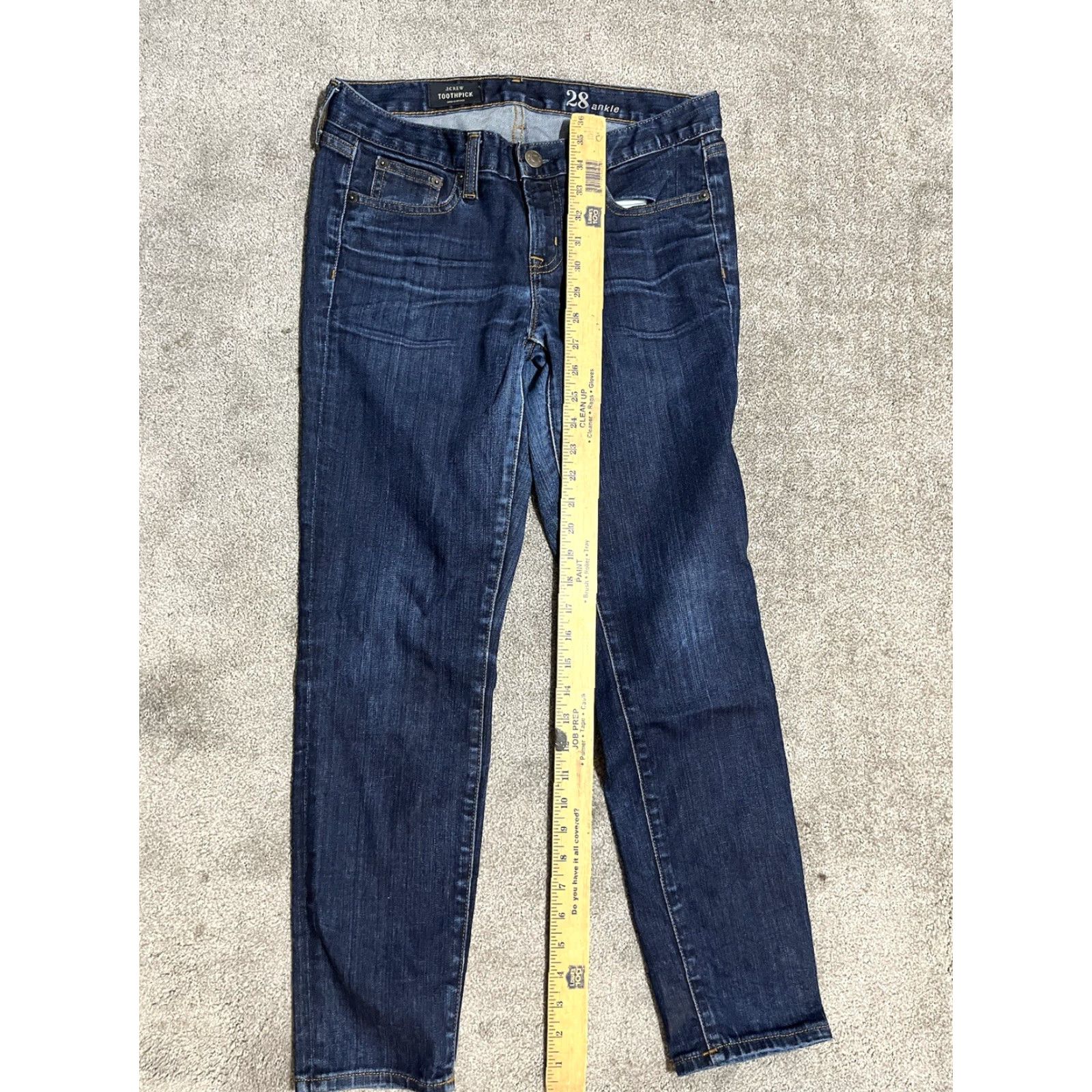 Vintage J Crew Jeans Toothpick Skinny Garment-Printed Floral Summer Blue 28 28in Ankle Denim Regular Size Teens Mens Womens Size 28" / US 6 / IT 42 - 6 Thumbnail