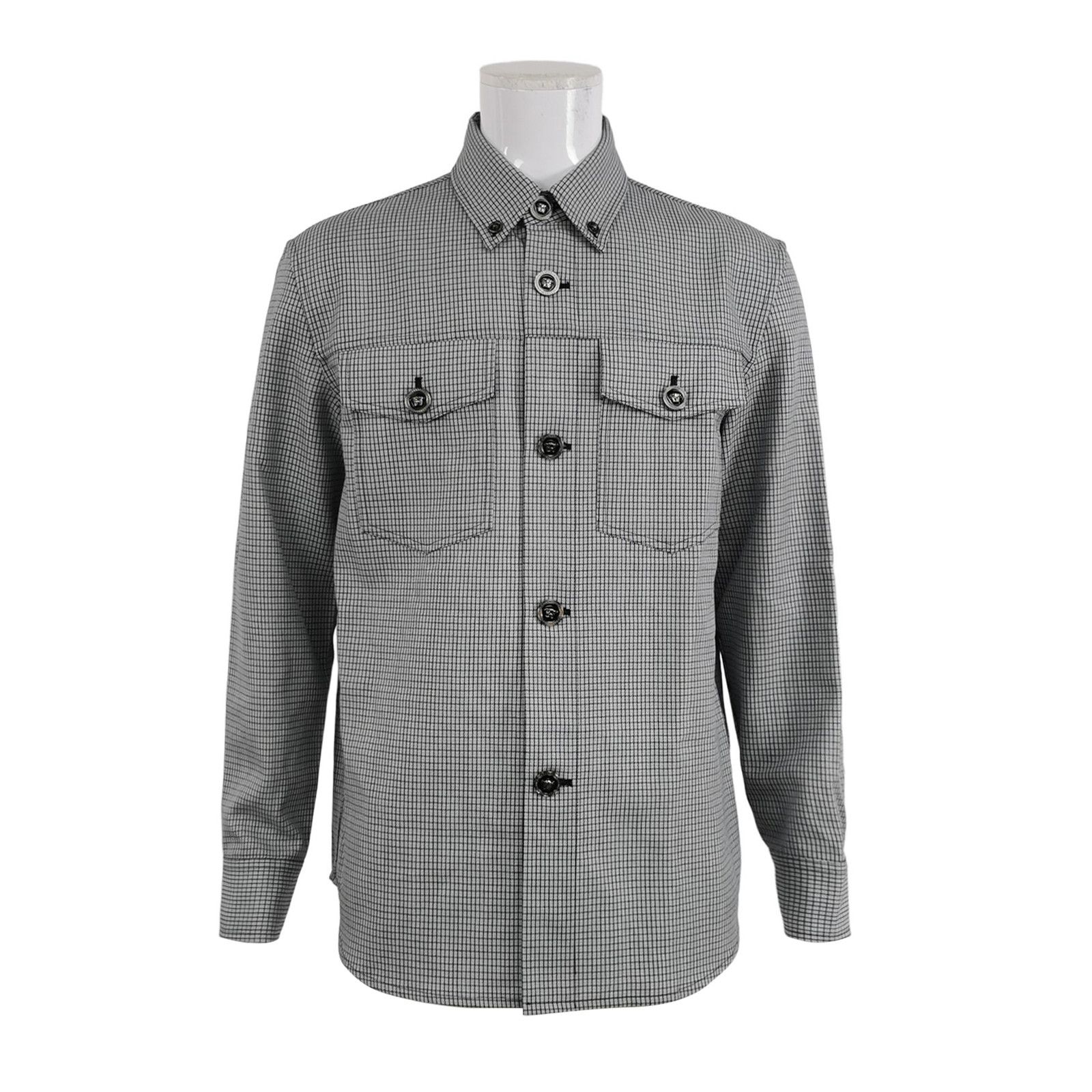Versace Versace Gingham Check Wool Shirt Jacket US M Size US M / EU 48-50 / 2 - 1 Thumbnail