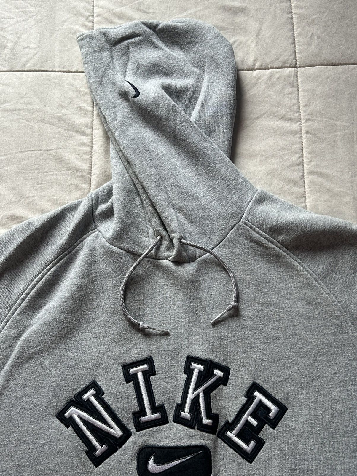 Nike Vintage Y2K Grey Tag Nike Spellout Center Swoosh Grey Hoodie Size US XL / EU 56 / 4 - 5 Thumbnail