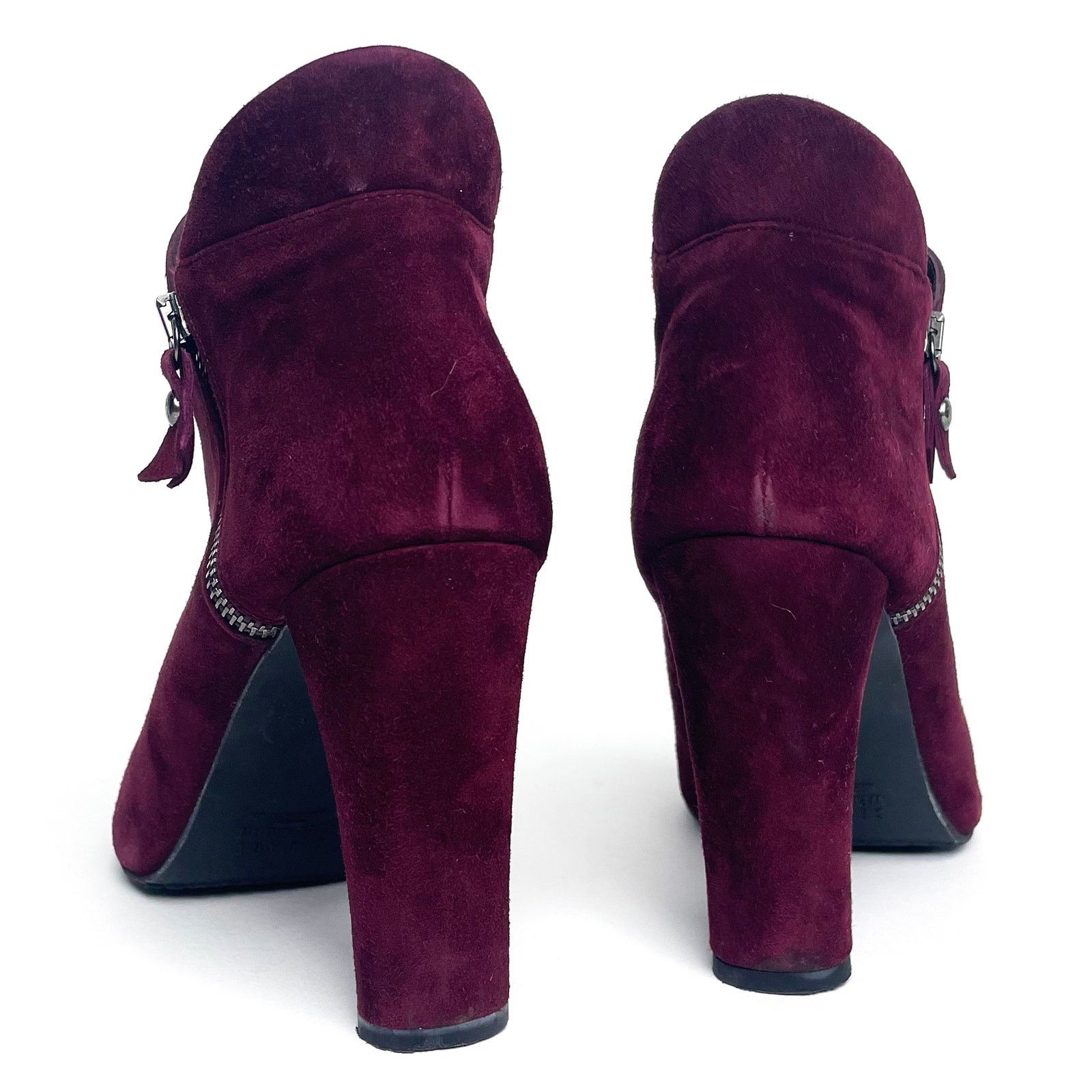 Stuart Weitzman Purple Suede Pumps (Zip up - Bordeaaux Suede) Size US 8.5 / IT 38.5 - 6 Thumbnail
