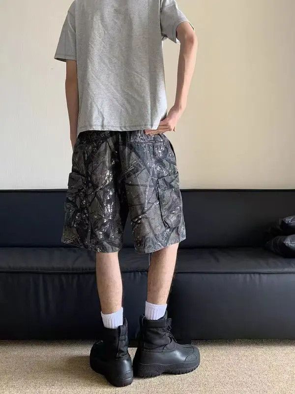 Vintage VIBE Camouflage Retro Twig Design Work Shorts Size US 30 / EU 46 - 3 Thumbnail