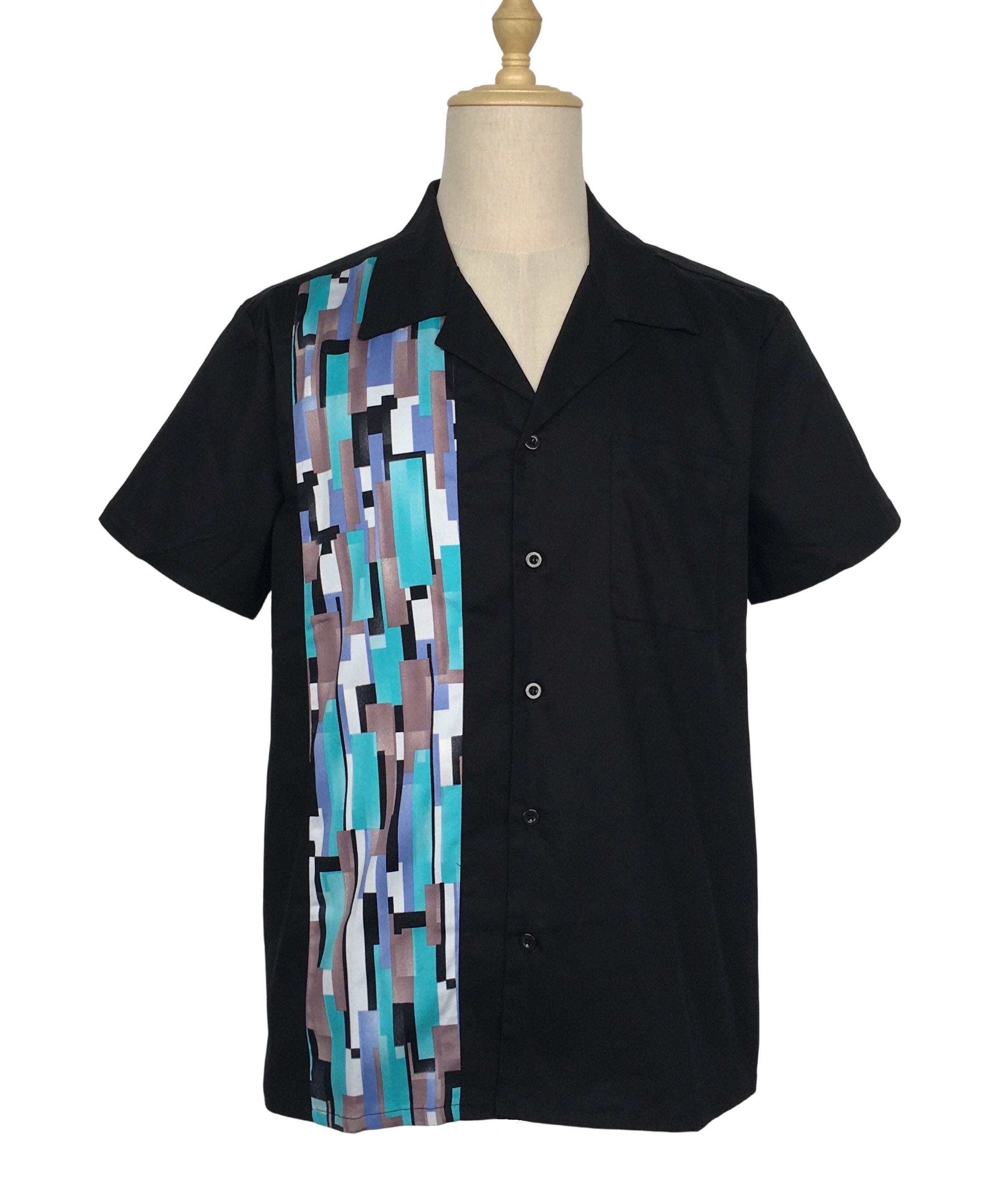 Other Black Contrast Mosaic Casual Summer Shirts Size US XL / EU 56 / 4 - 1 Thumbnail