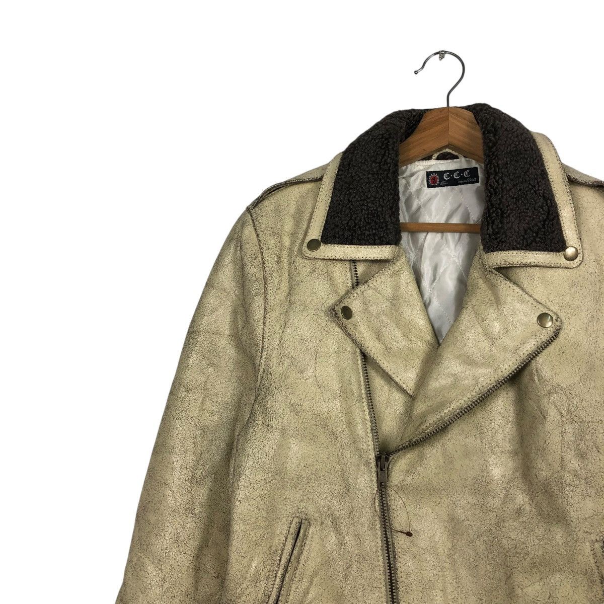 Japanese Brand VINTAGE BIKER COW LEATHER JACKET DOUBLE COLLAR ISSEY MIYAKE Size US M / EU 48-50 / 2 - 9 Thumbnail