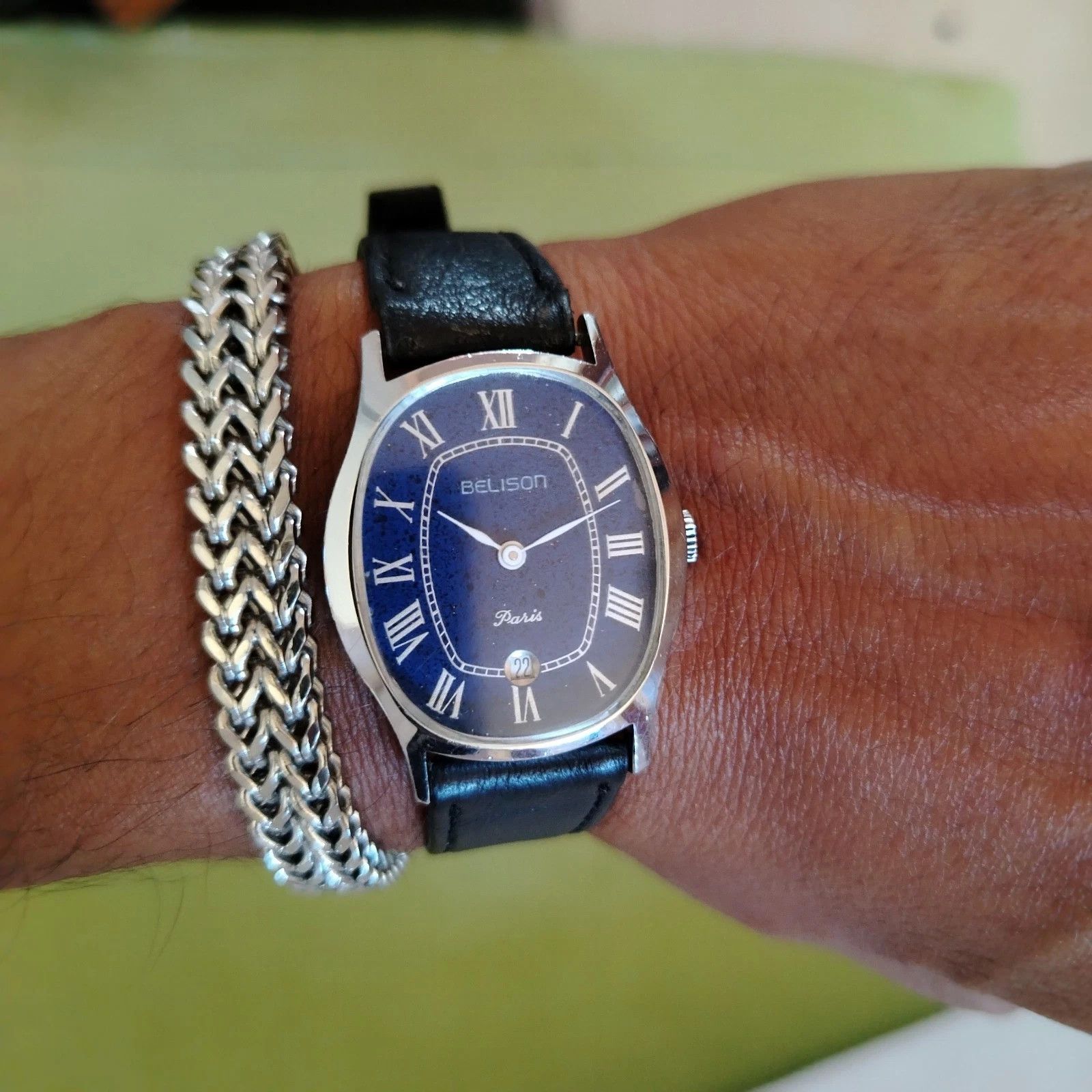 Vintage Vintage BELISON Paris Wristwatch Roman Numerals 70s Size ONE SIZE - 4 Thumbnail