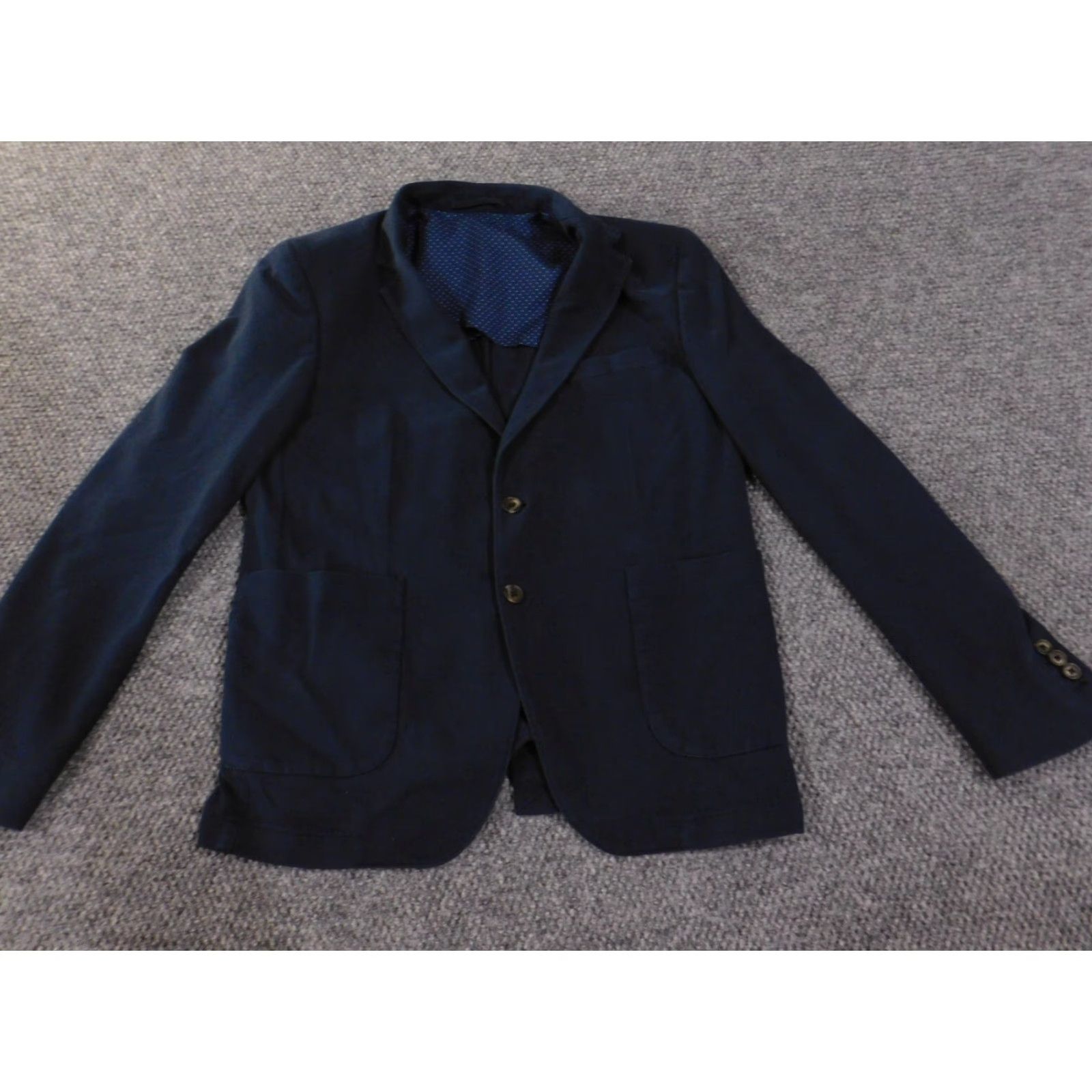 Boden Boden Blazer Jacket 42R Blue Cotton Tweed Business Casual Regular Mens Size 42R - 3 Thumbnail