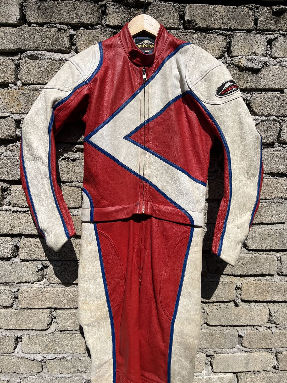 Genuine Leather × Vintage Kushitani Hamamatsu 2 Pieces Overall Leather Racing Set Size US 30 / EU 46 - 5 Thumbnail